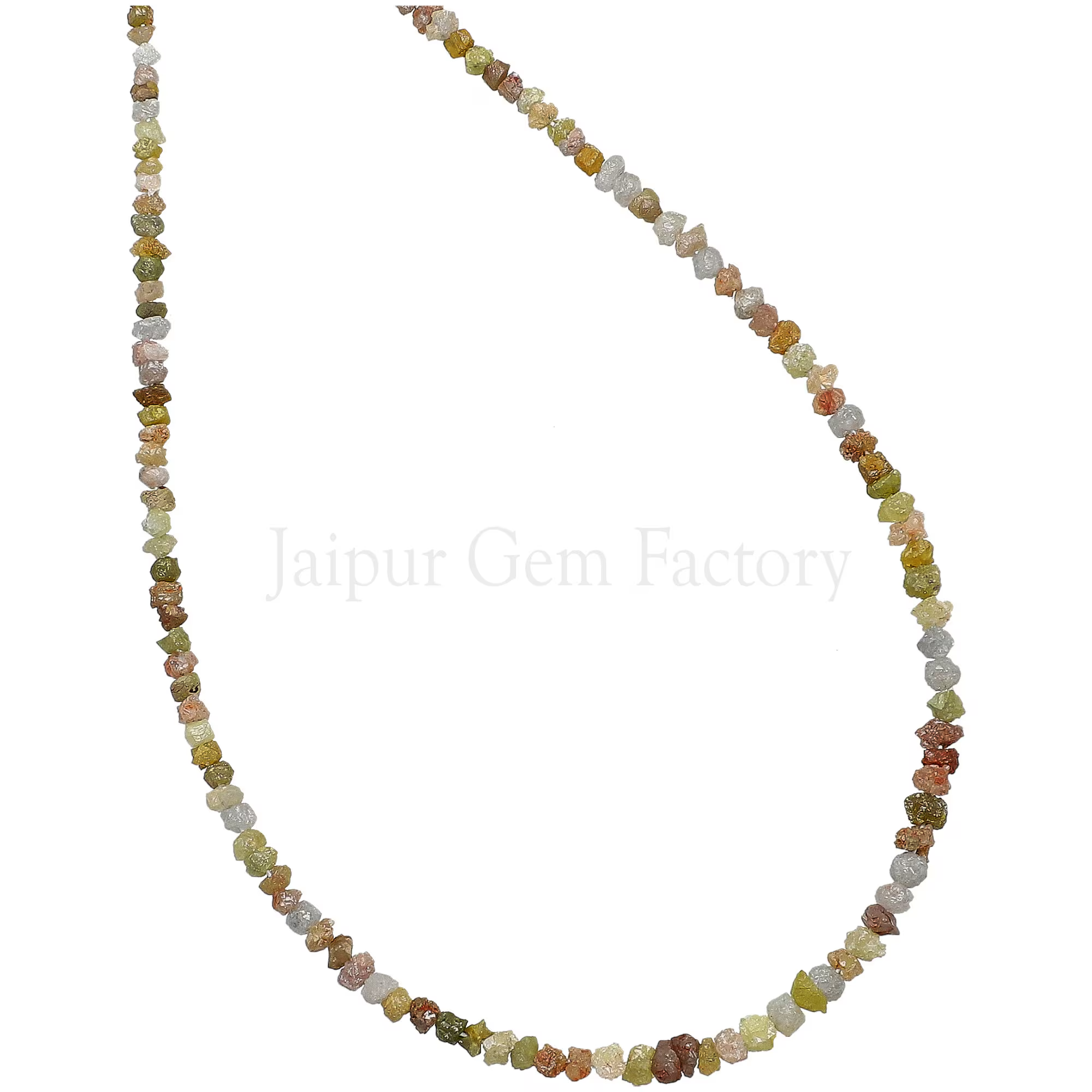 Multi Color Diamond Uncut Rough Shape Gemstone Beads Strand