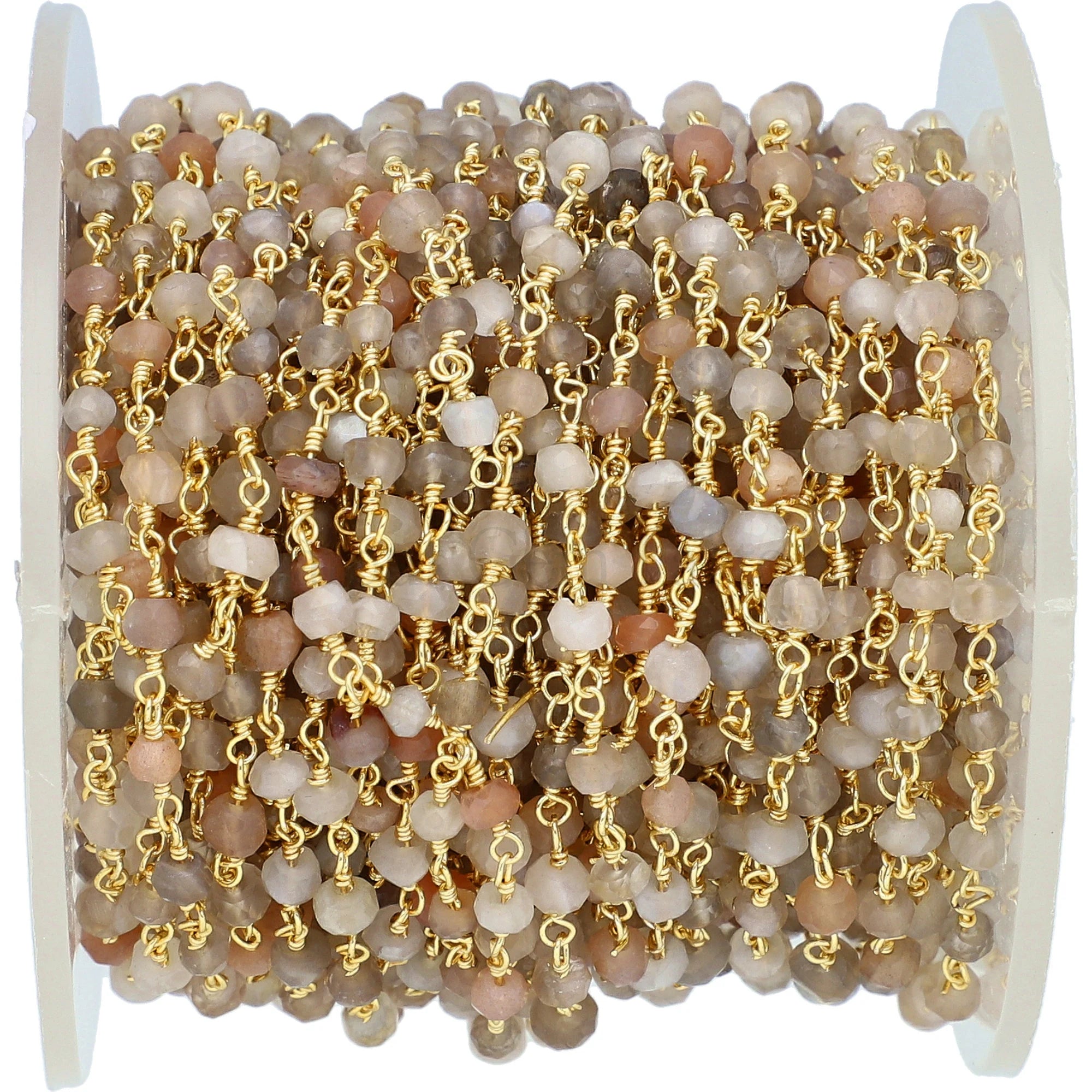 Multi moonstone gemstone rosary chain

