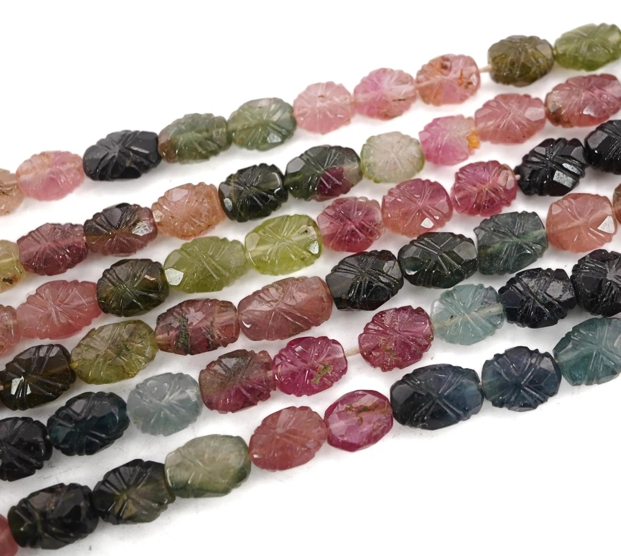 Multicolor Tourmaline Oval Shape Gemstone Strand Beads