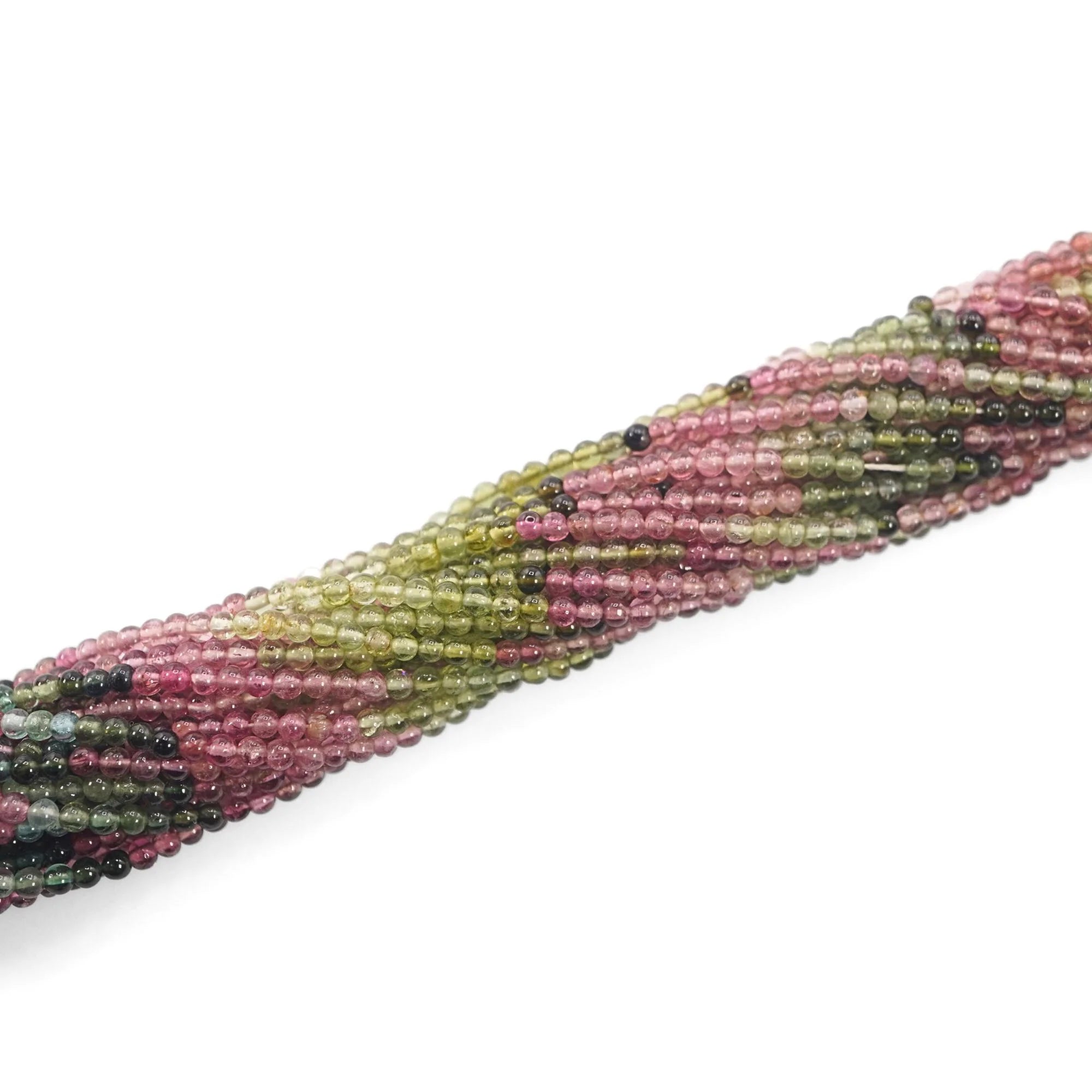 Multicolor Tourmaline Smooth Round Shape Gemstone 15 inches Strand Beads