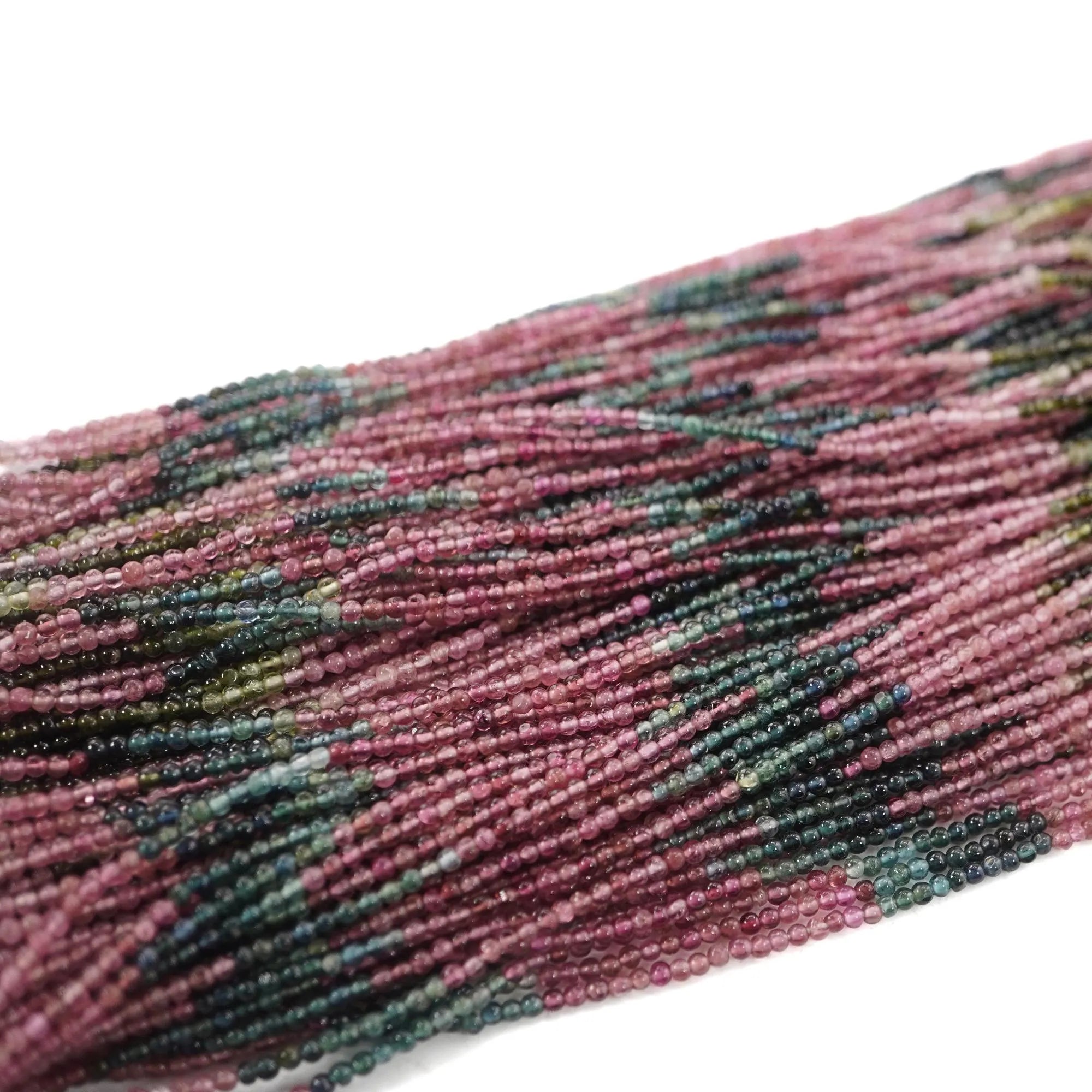 Multicolor Tourmaline Smooth Round Shape Gemstone Strand Beads