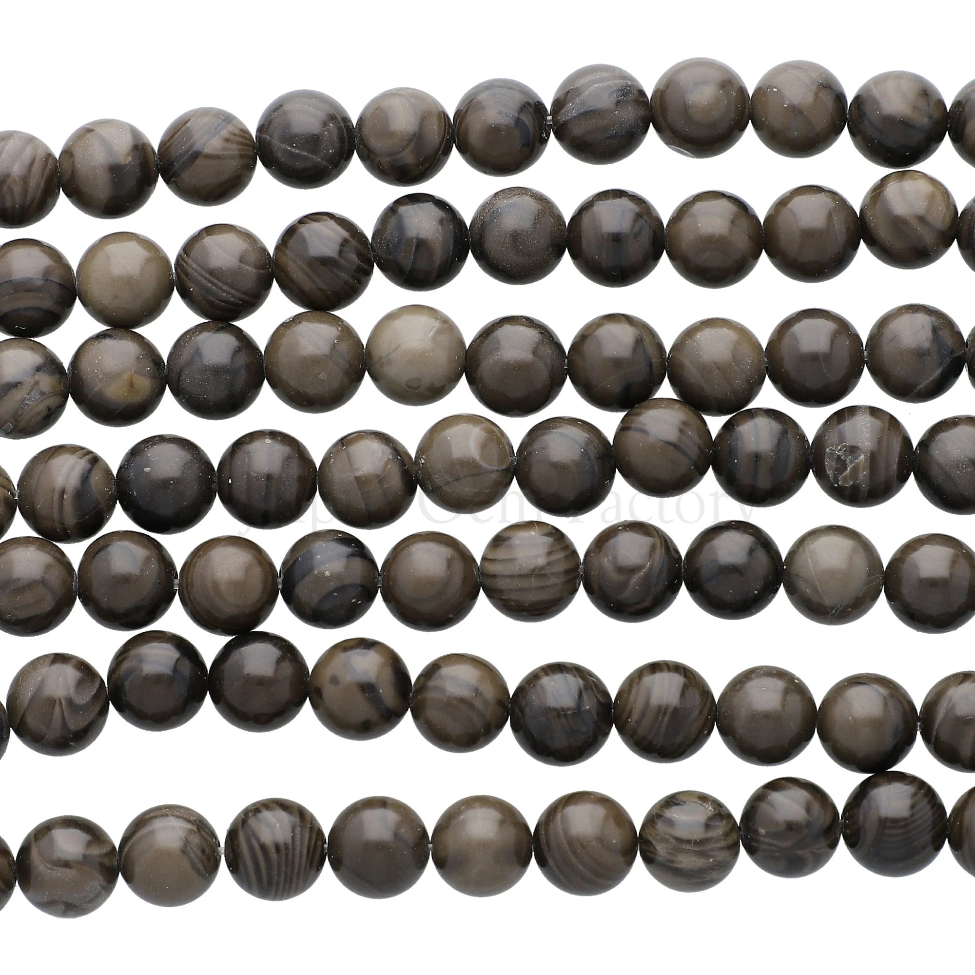 Natural Coffee Wood Jasper Smooth Round Shape Gemstone Beads Strand 