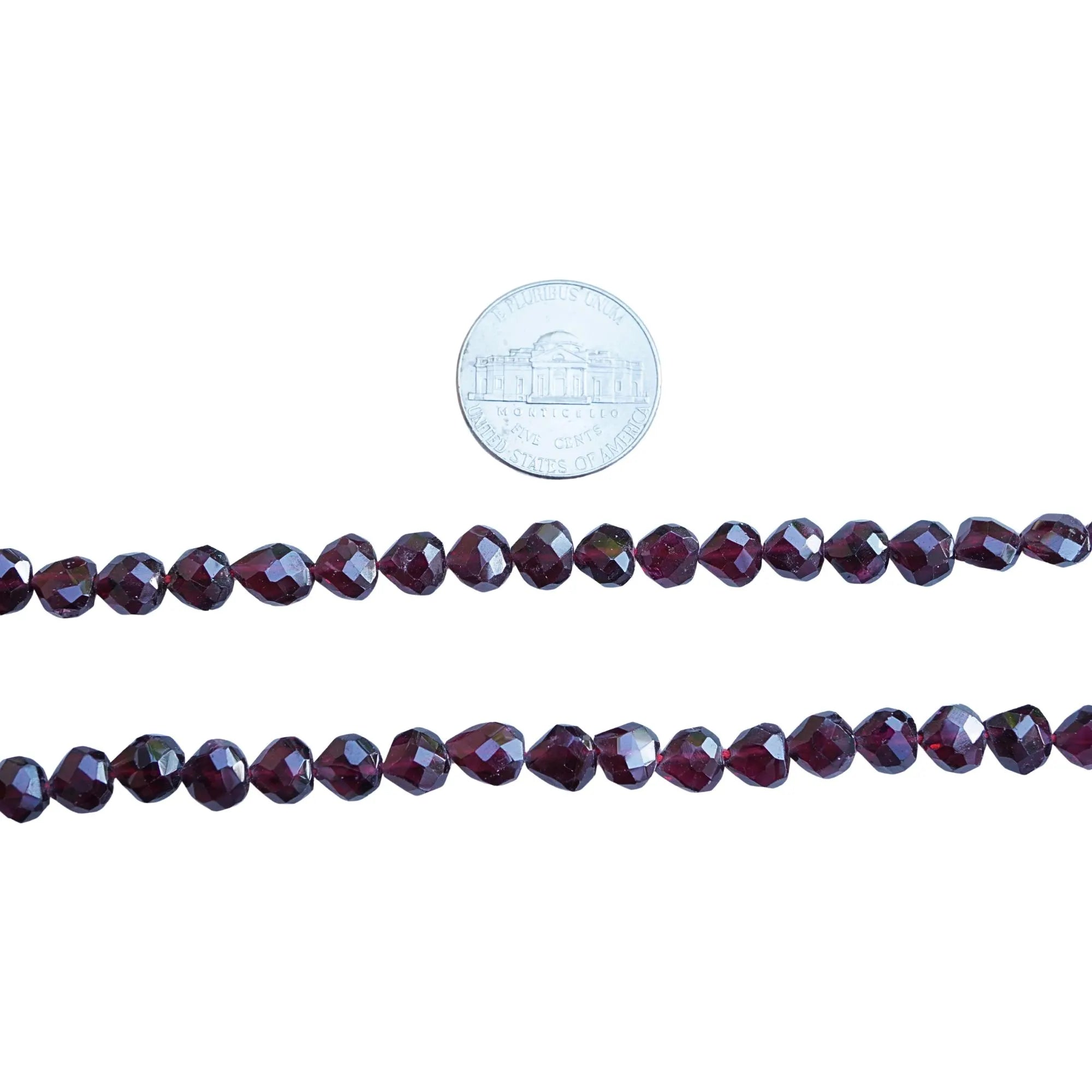 Natural Red Garnet Faceted Heart Shape Gemstone Beads Strand