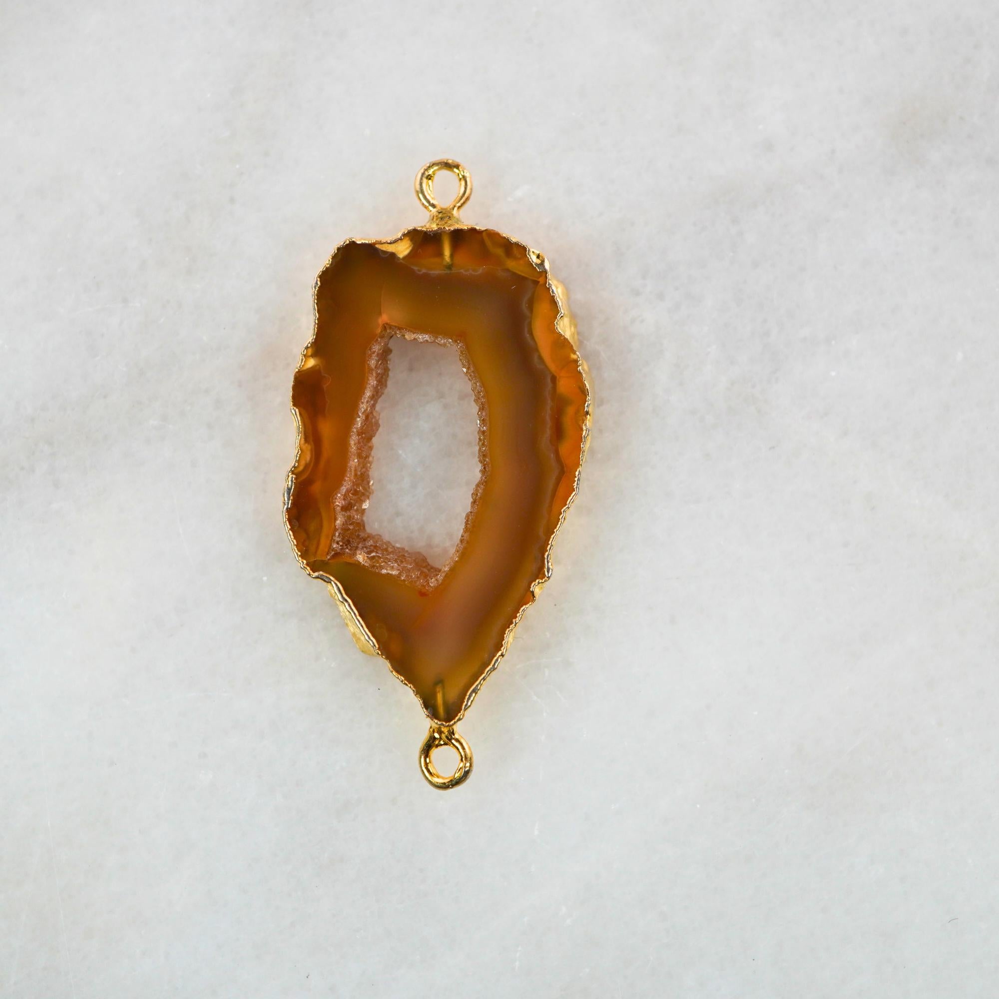 Natural Agate Slice Charm Connector

