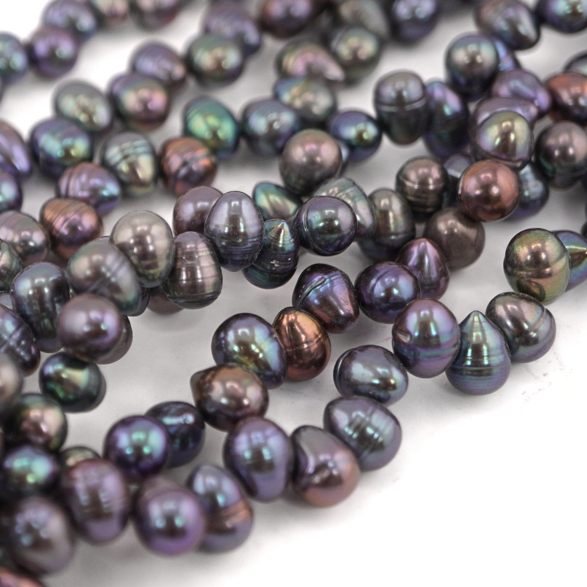 Natural Peacock Oval Pearls for DIY Jewelry

