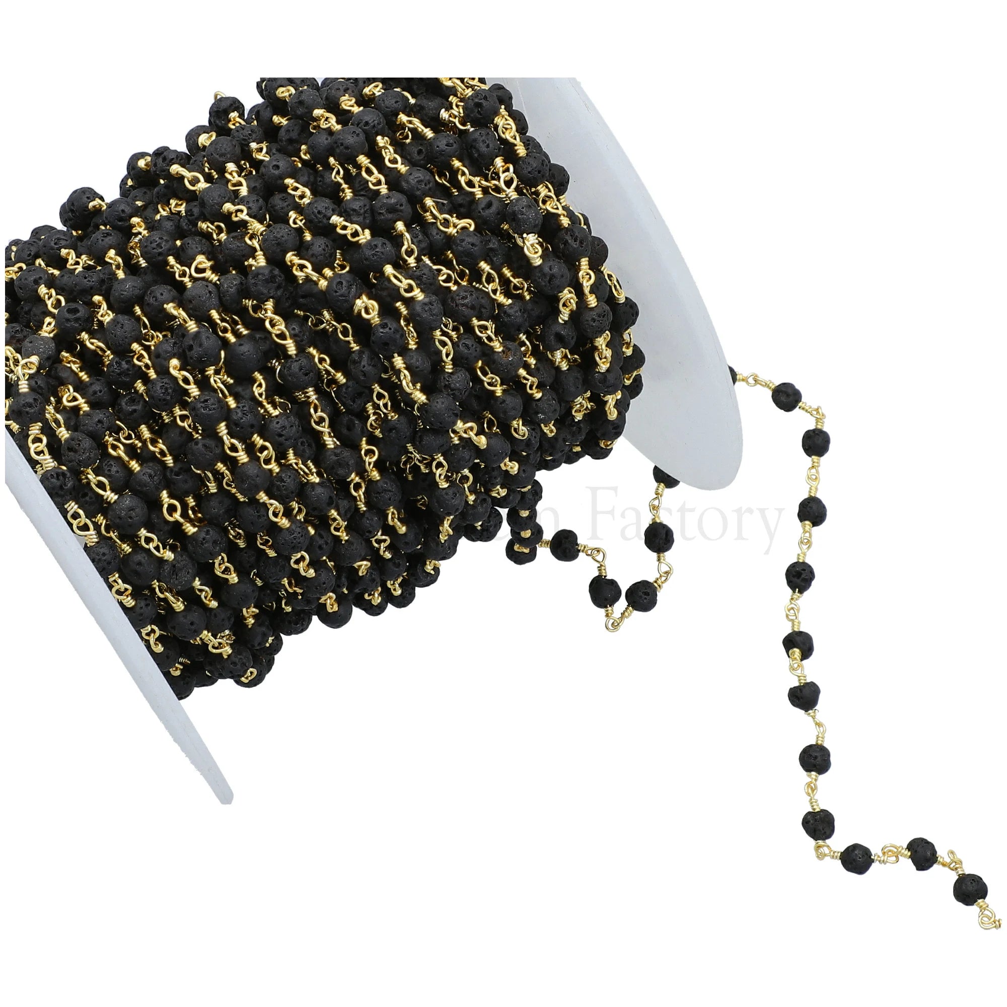 Natural lava gemstone chain

