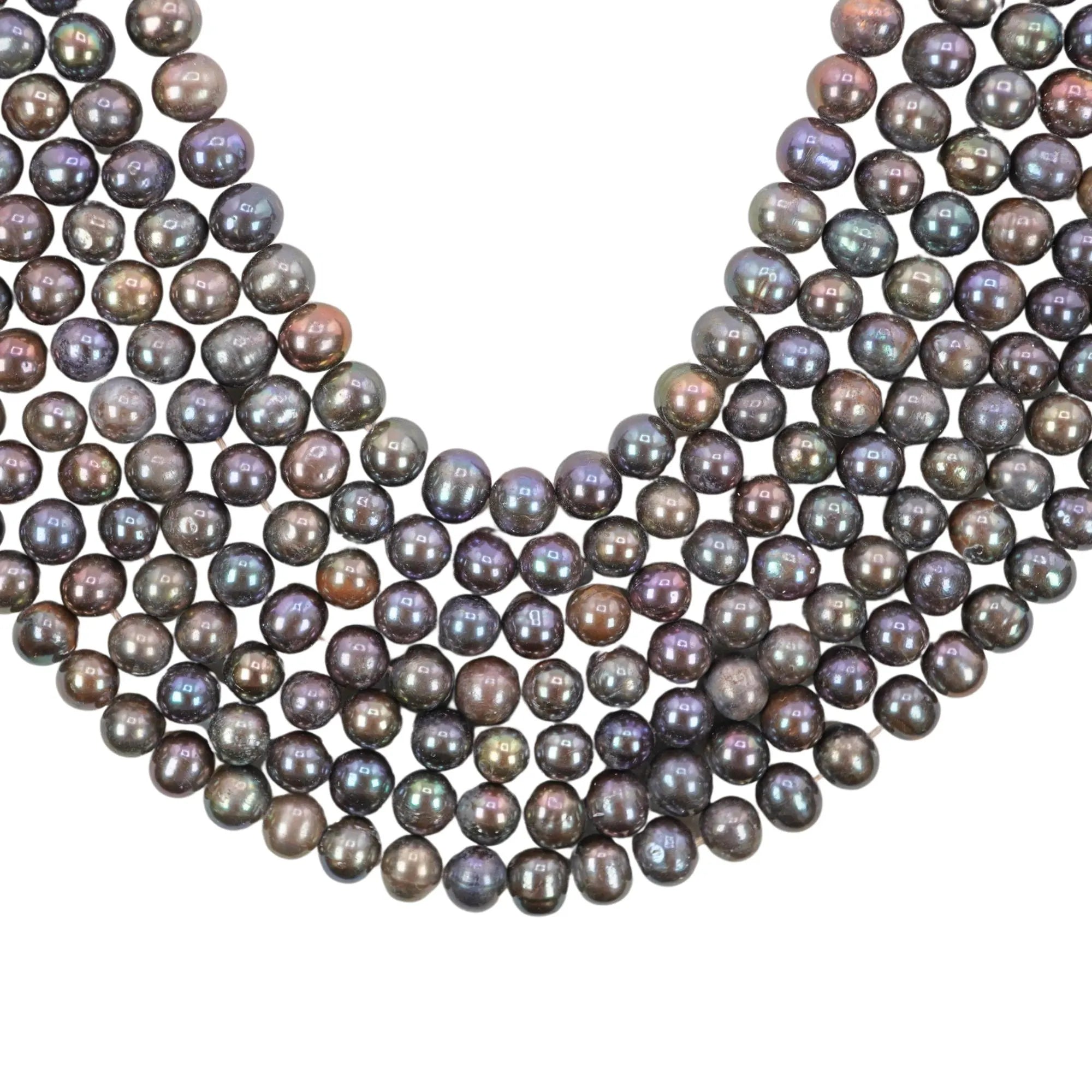 Near Round Peacock Freshwater Pearl