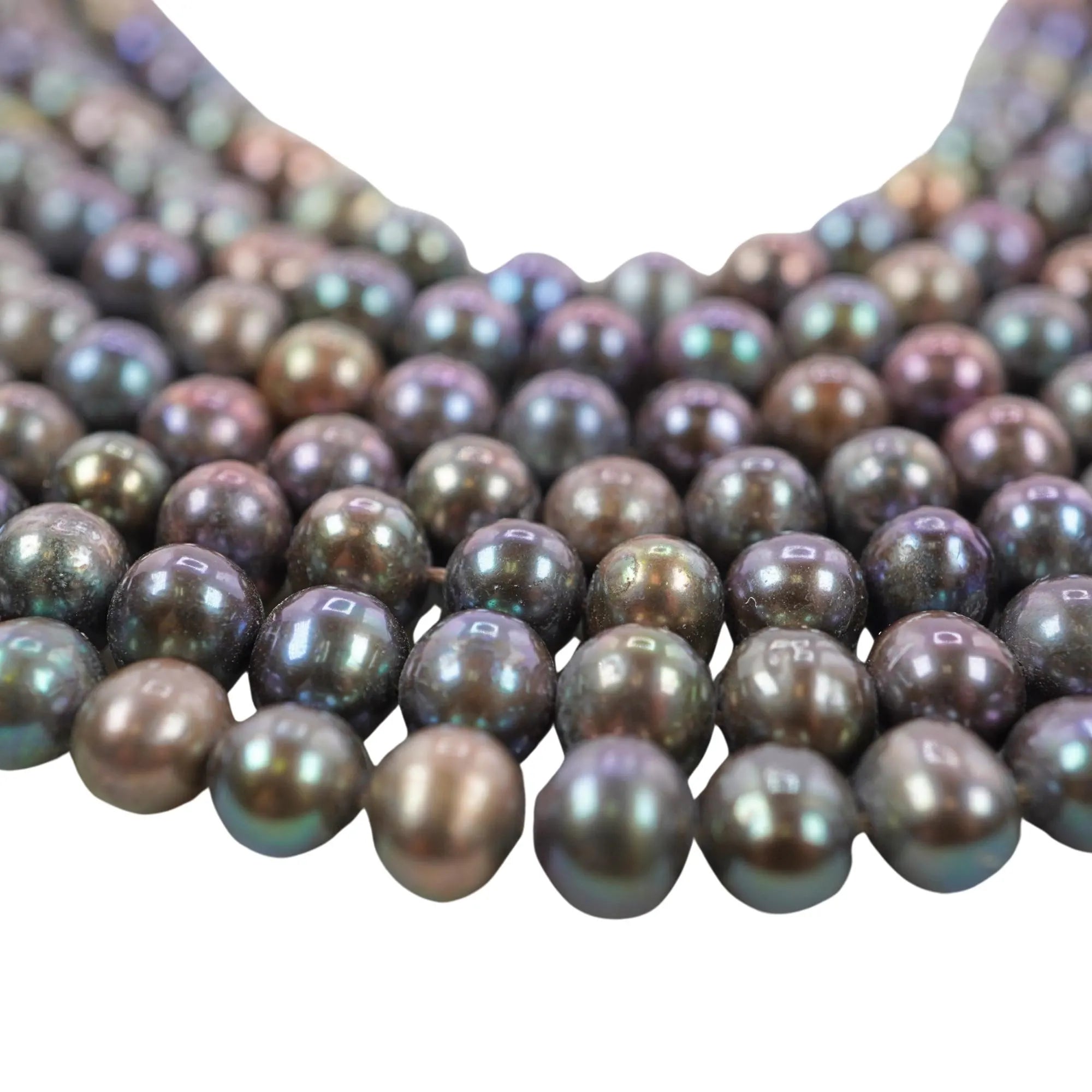 Near Round Peacock Freshwater Pearl