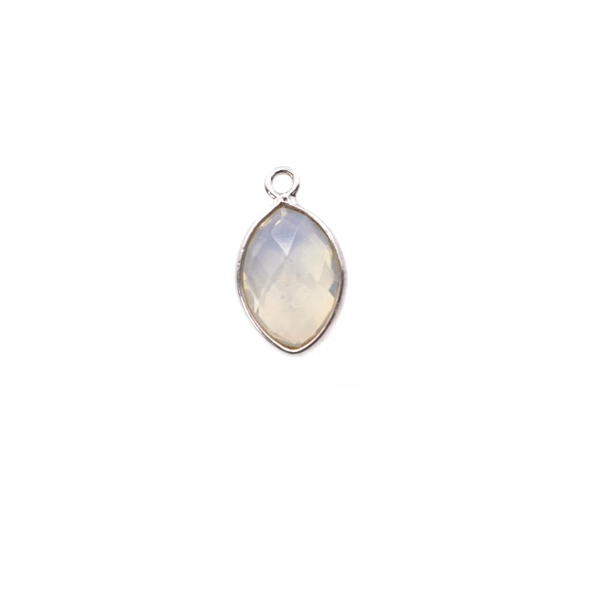 Opalite Marquise Gemstone Sterling Silver Bezel Findings Charm Pendant 