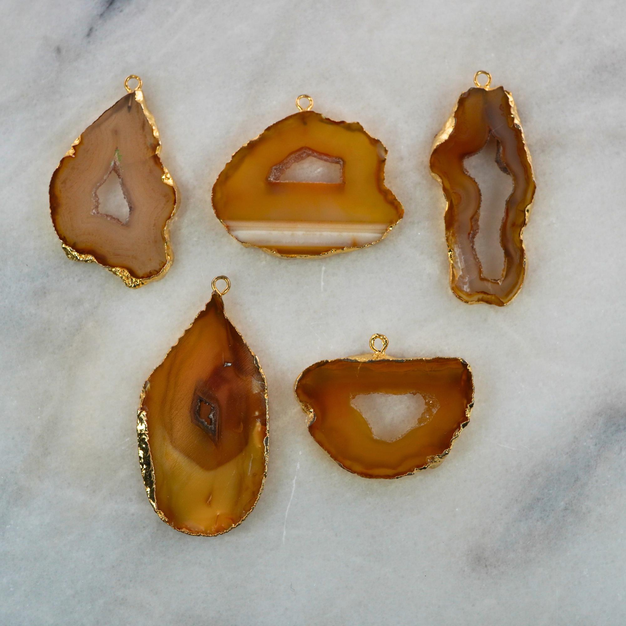 Orange Agate Pendant Connector


