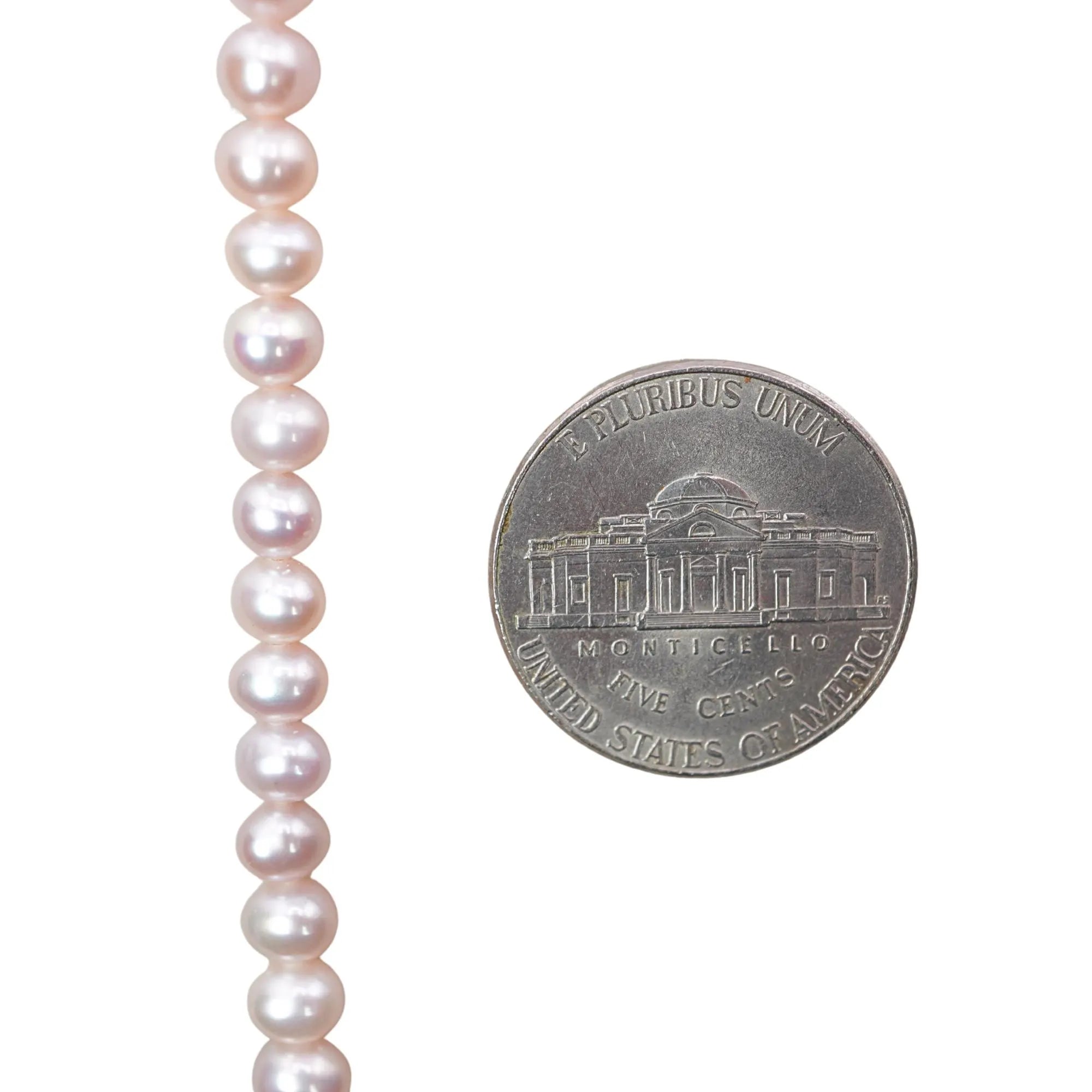 Peach Freshwater Pearl Round Shape Strand Beads