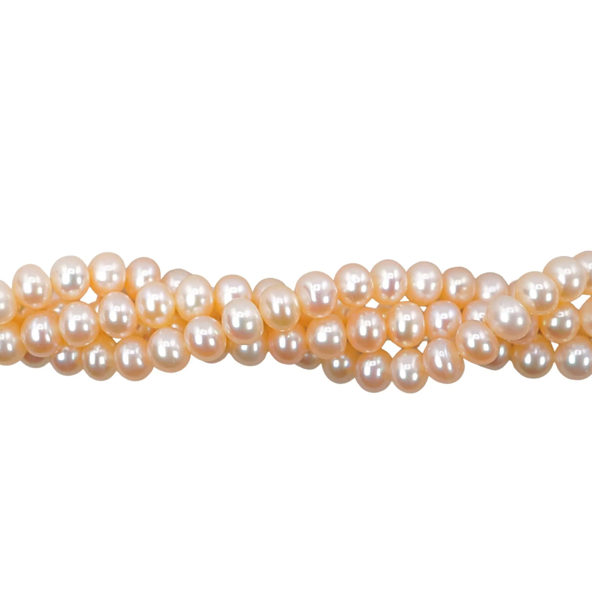 Peach Freshwater Pearls Near Rondelle Strand Beads