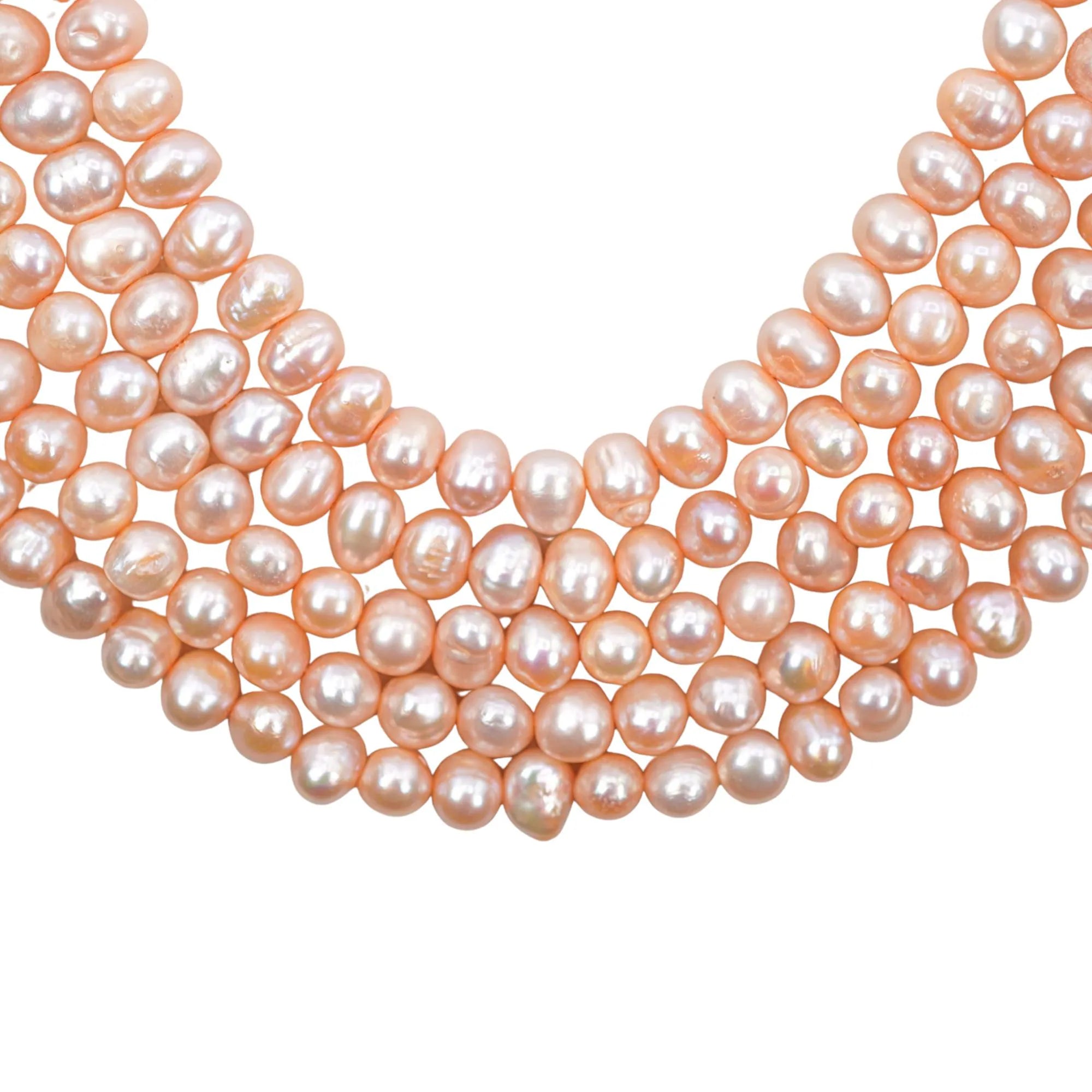 Peach Freshwater Pearls Potato Shape Strand Beads