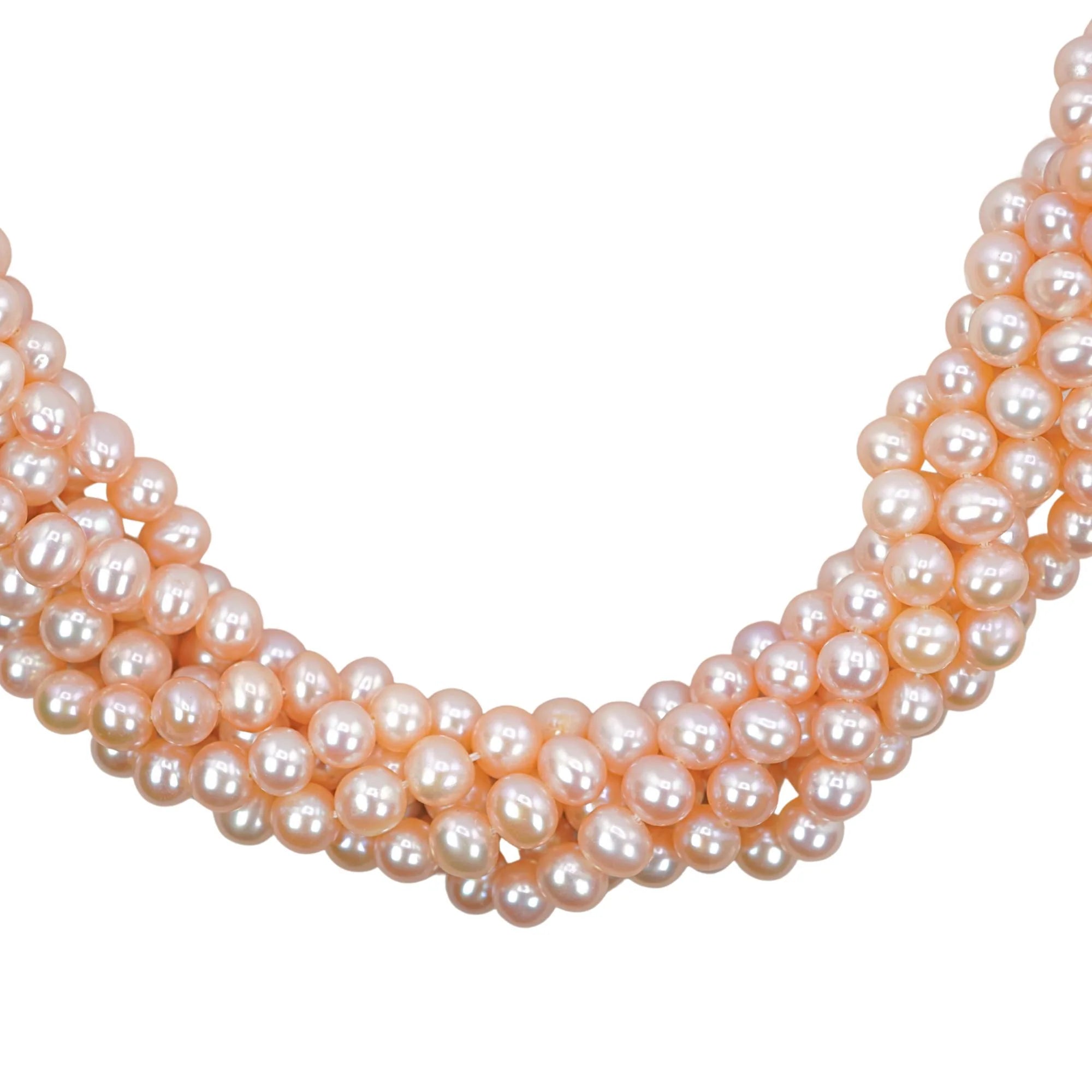 Peach Freshwater Pearls Potato Shape Strand Beads 