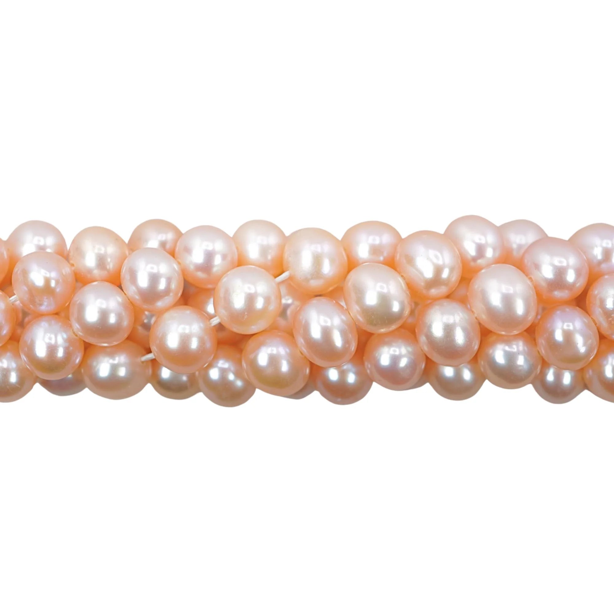 Peach Freshwater Pearls Potato Shape Strand Beads 