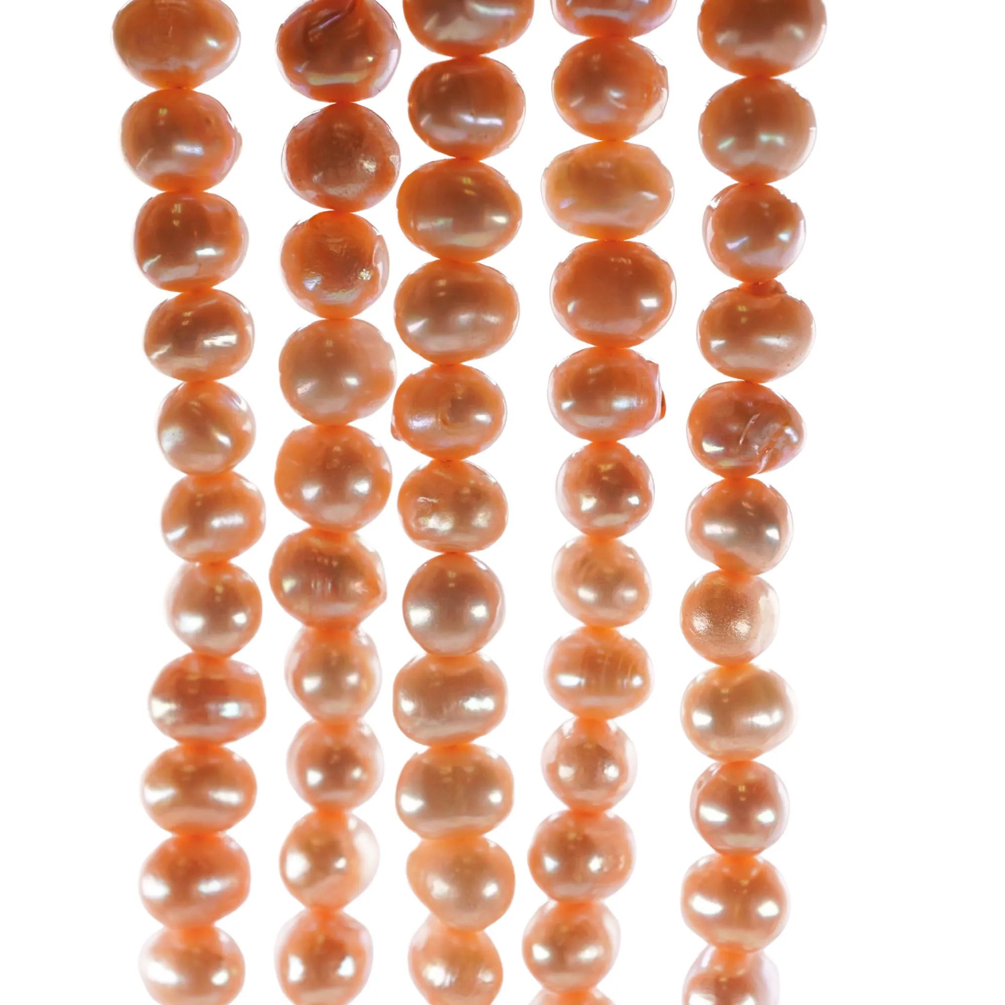 Peach Freshwater Pearls Potato Shape Strand Beads