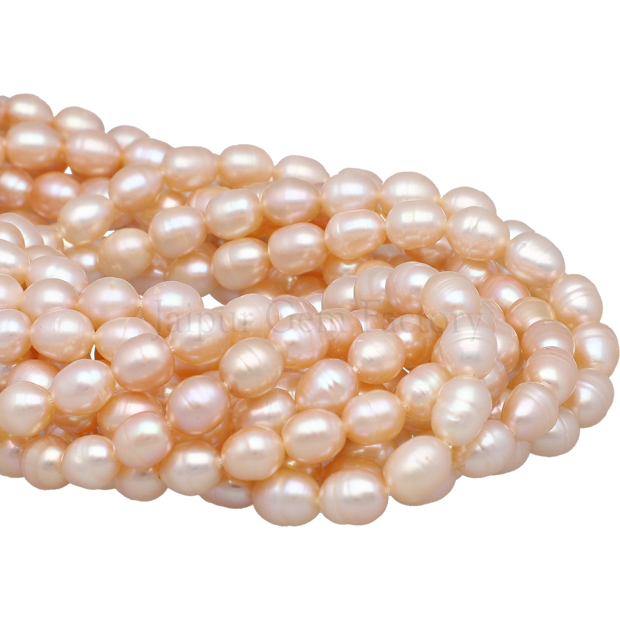 Peach Rice Freshwater Pearls