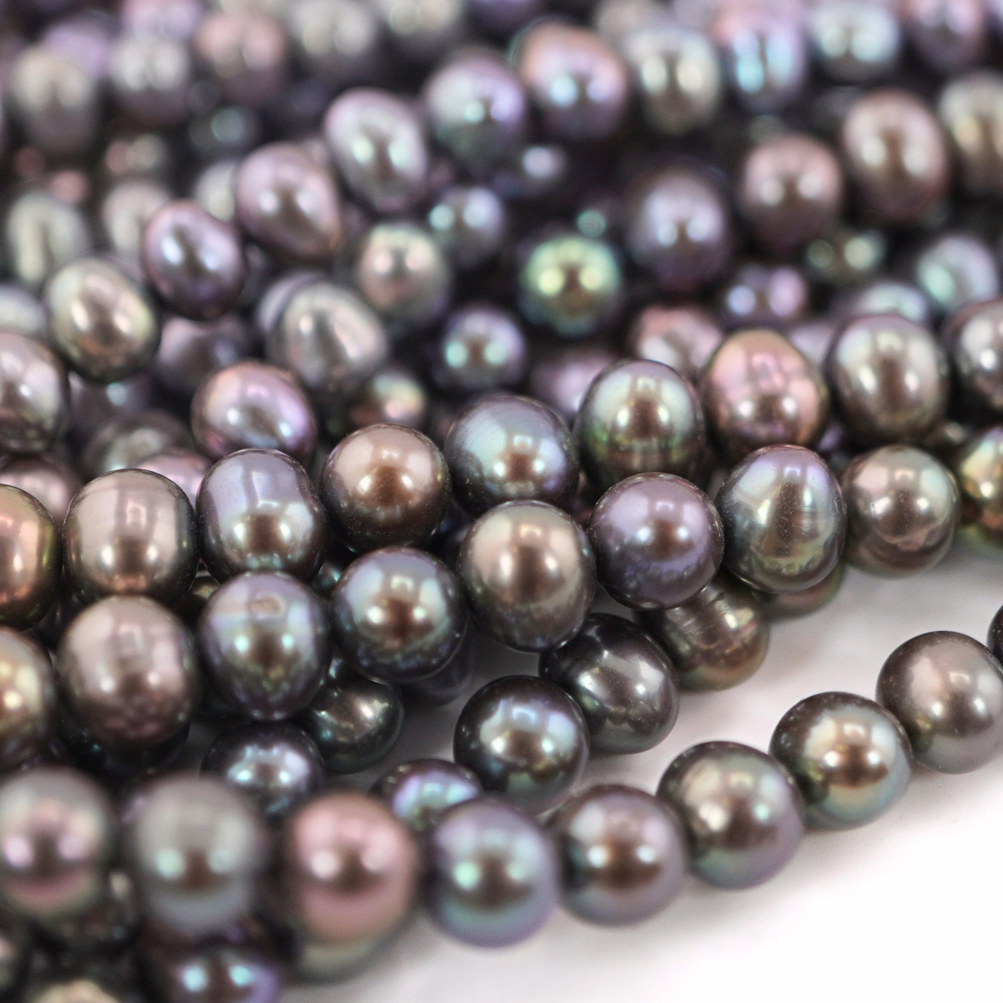 Peacock Freshwater Pearls Near Round

