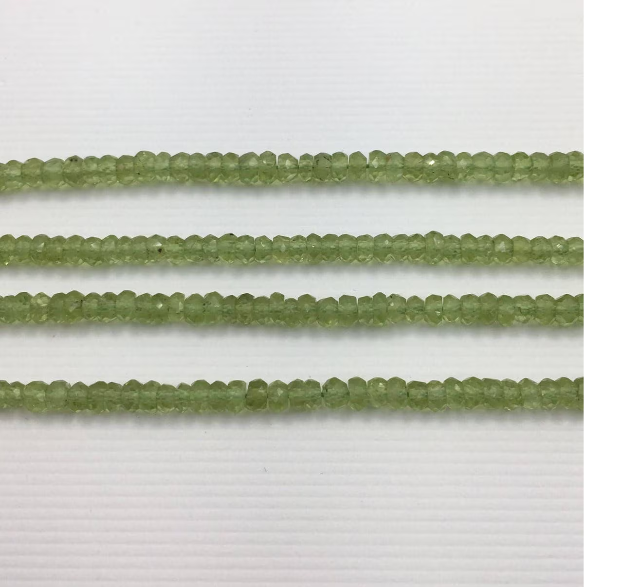 Peridot Faceted Button Shape Gemstone Strand Beads