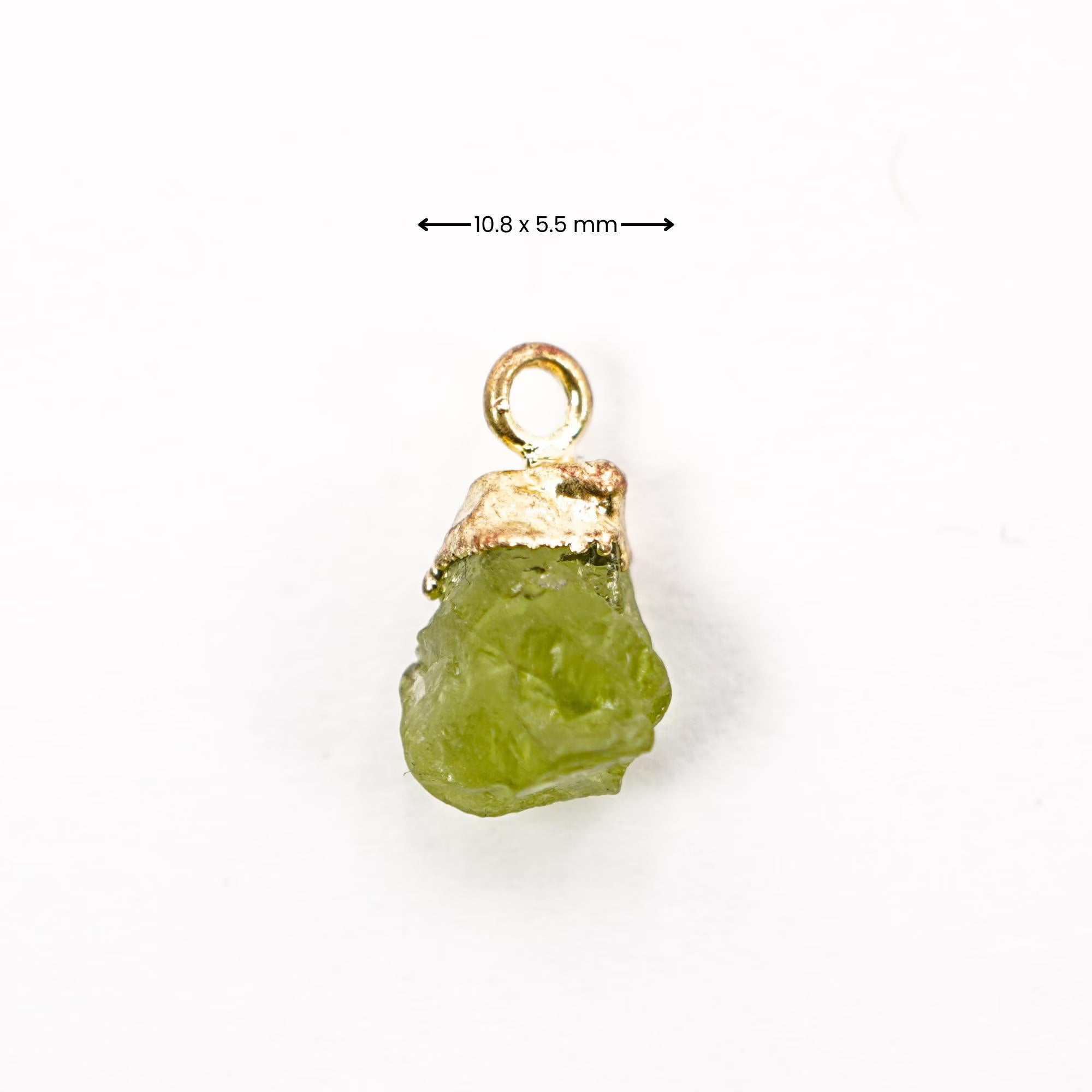 Peridot Rough Shape Gemstone Gold Electroplated Charm Pendant 