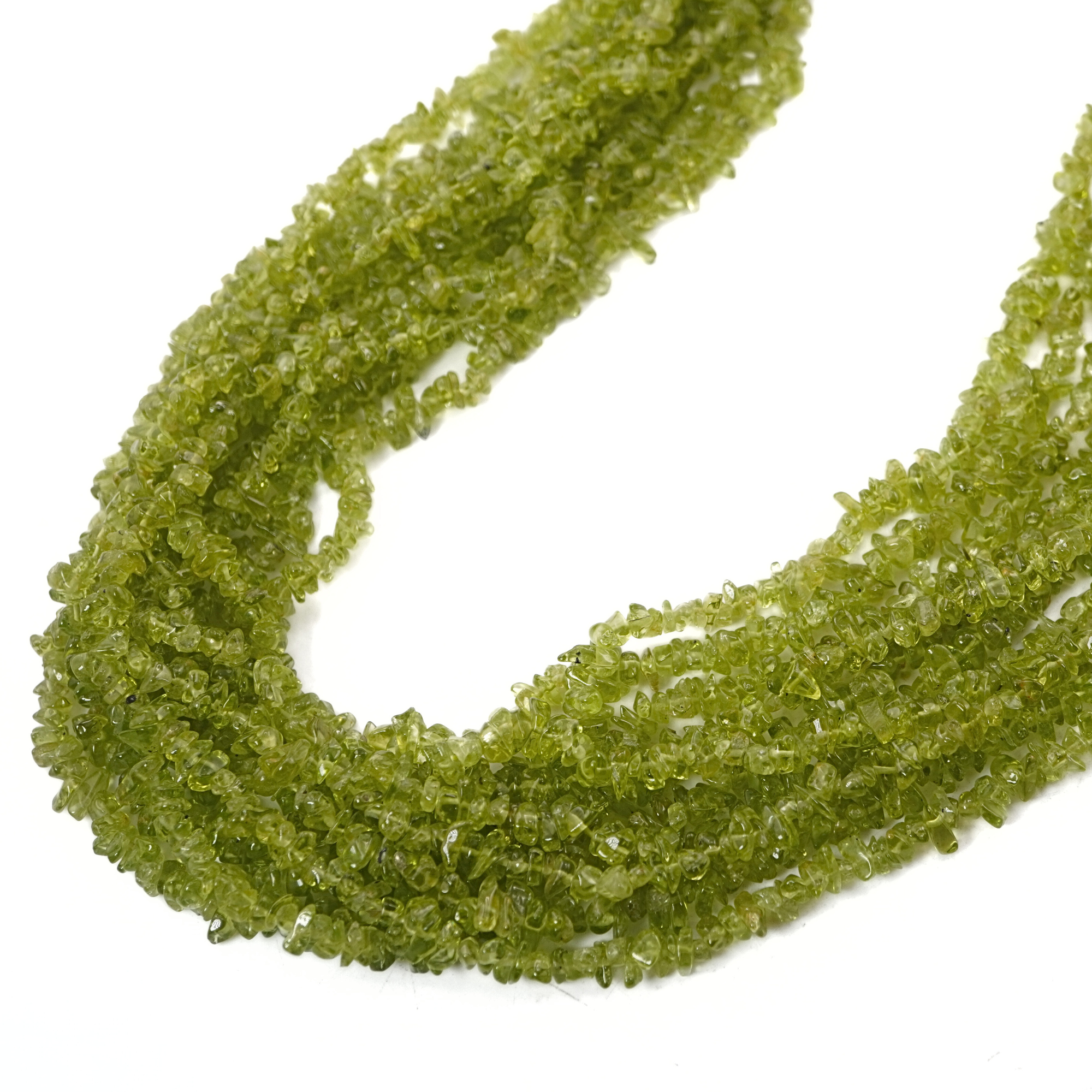 Peridot Smooth Chips Rough Nugget Shape Gemstone Strand Beads