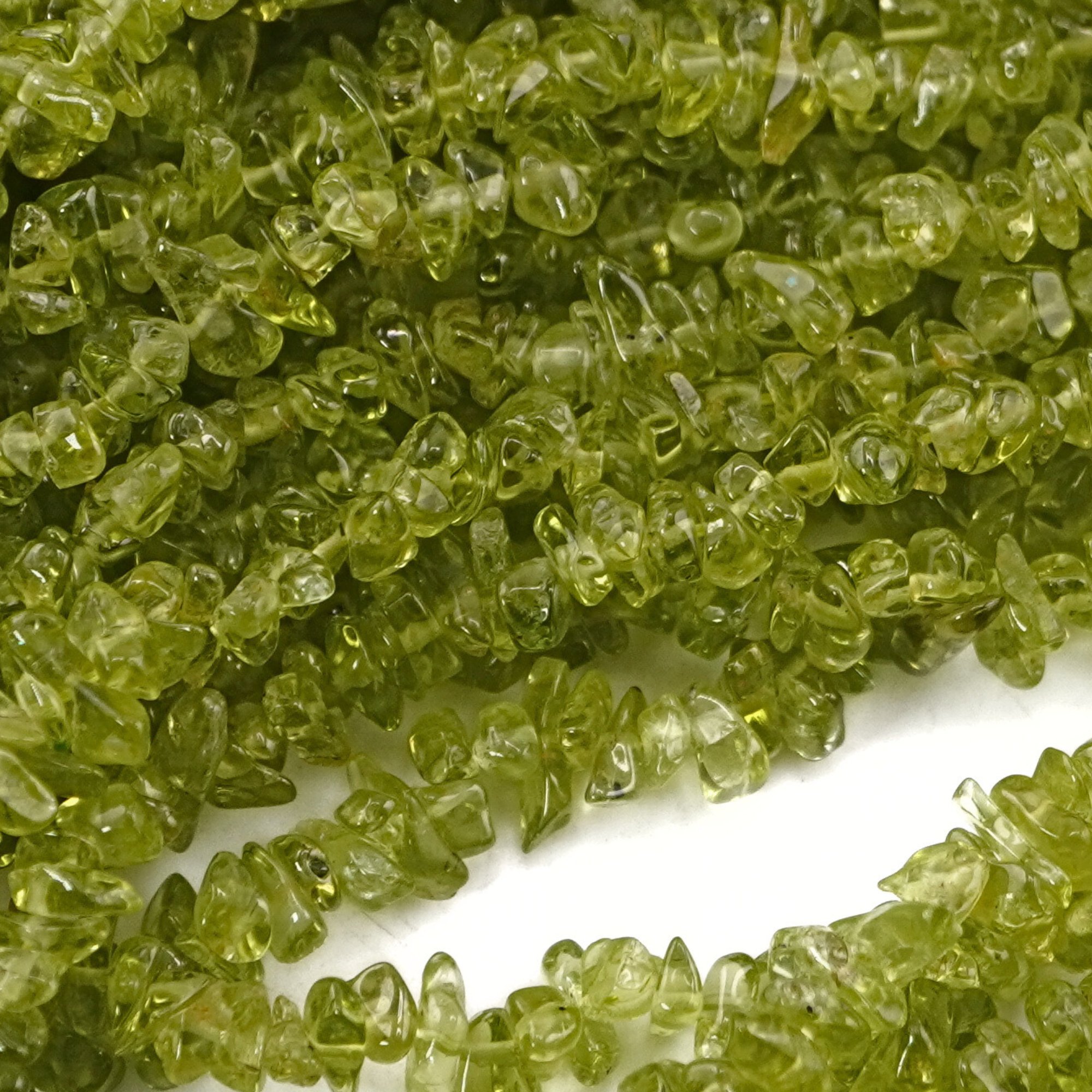 Peridot Smooth Chips Rough Nugget Shape Gemstone Strand Beads