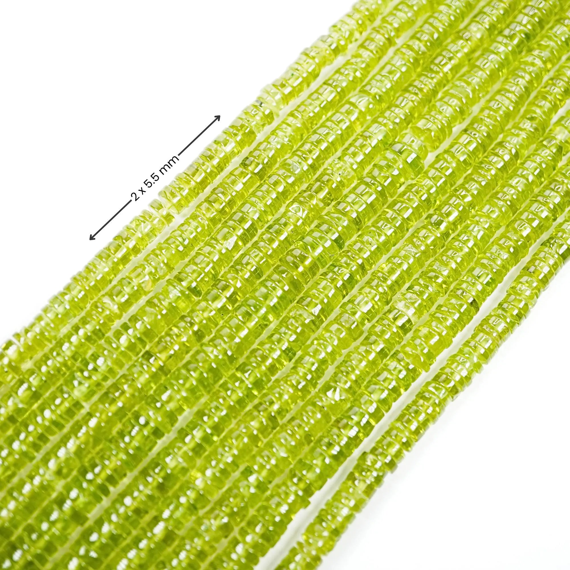 Peridot Smooth Finishing Wheel Shape Gemstone Beads