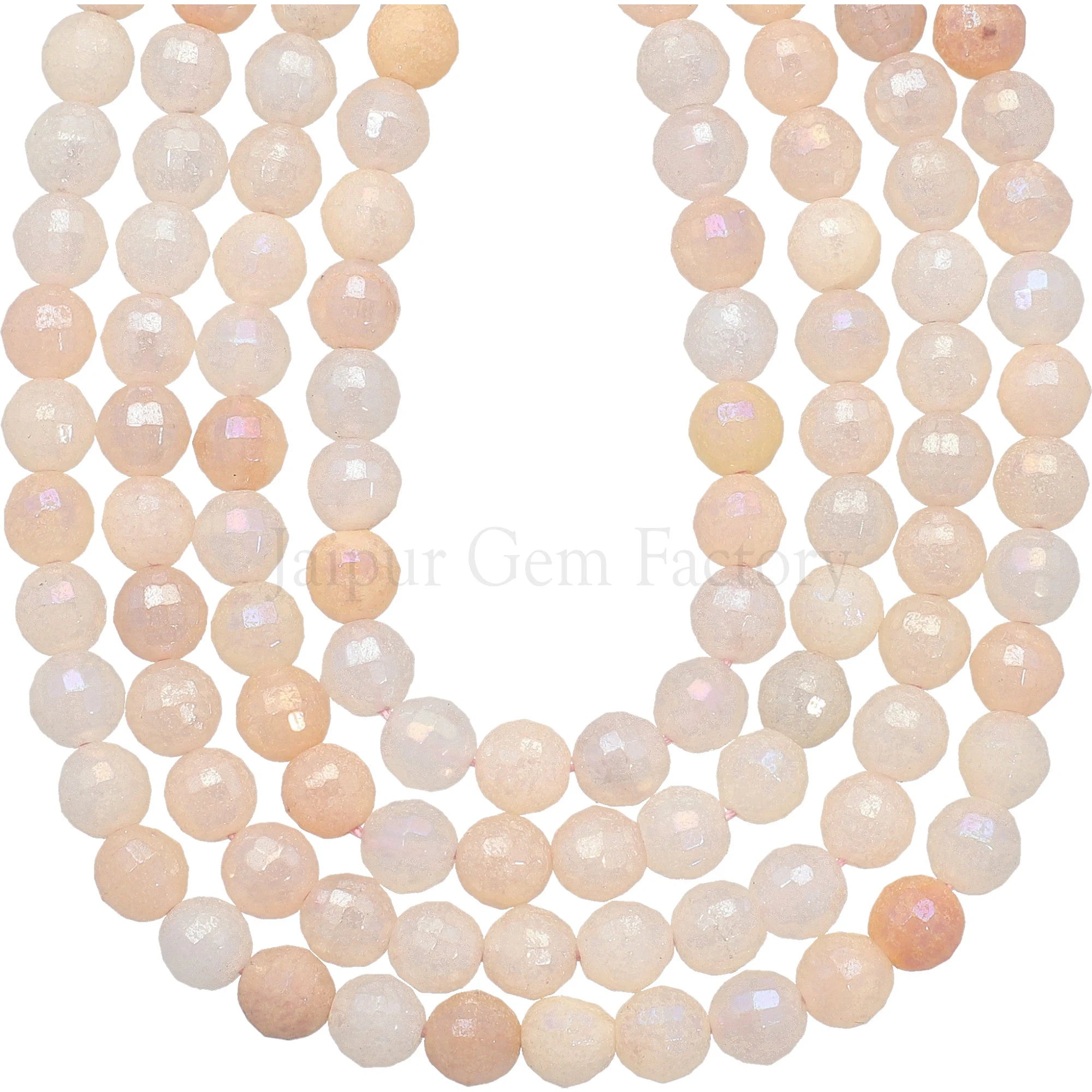 Pink Aventurine Faceted Round Shape Gemstone Strand Beads