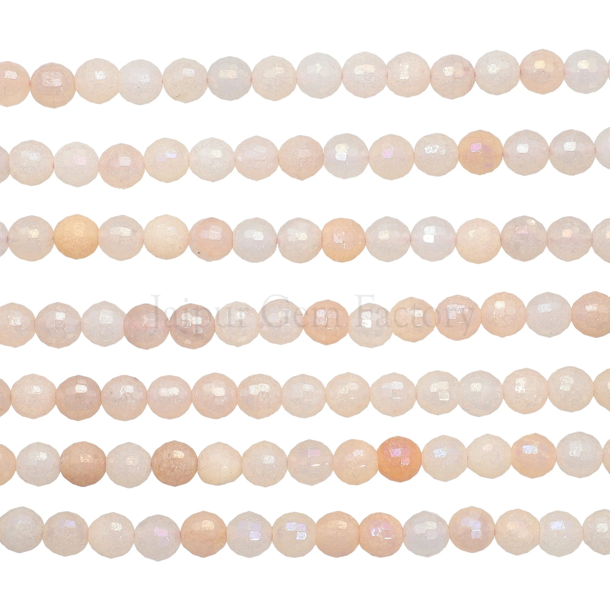 Pink Aventurine Faceted Round Shape Gemstone Strand Beads