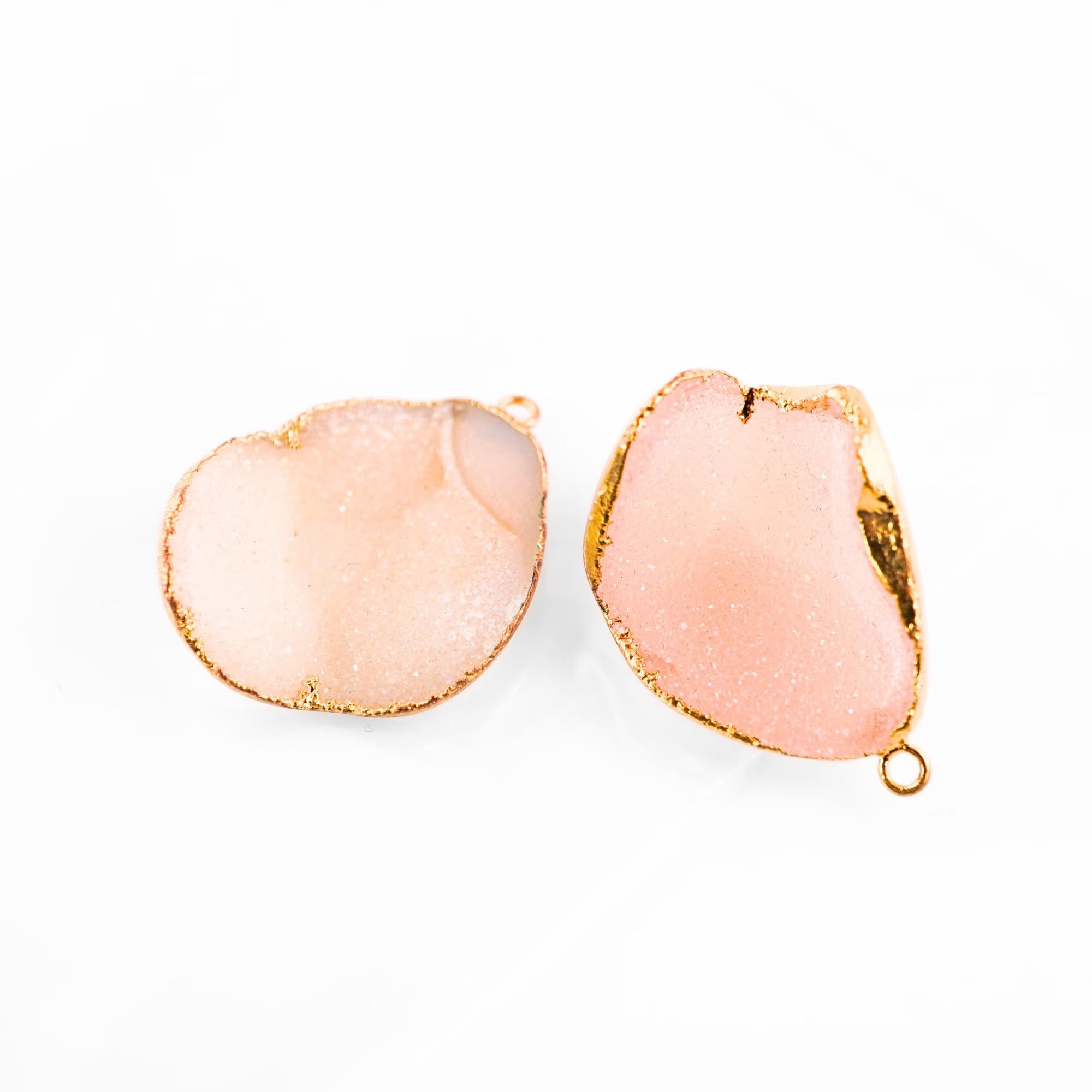 Druzy Mix Shape Gemstone Gold Plated Sterling Silver Bezel Charm Pendant