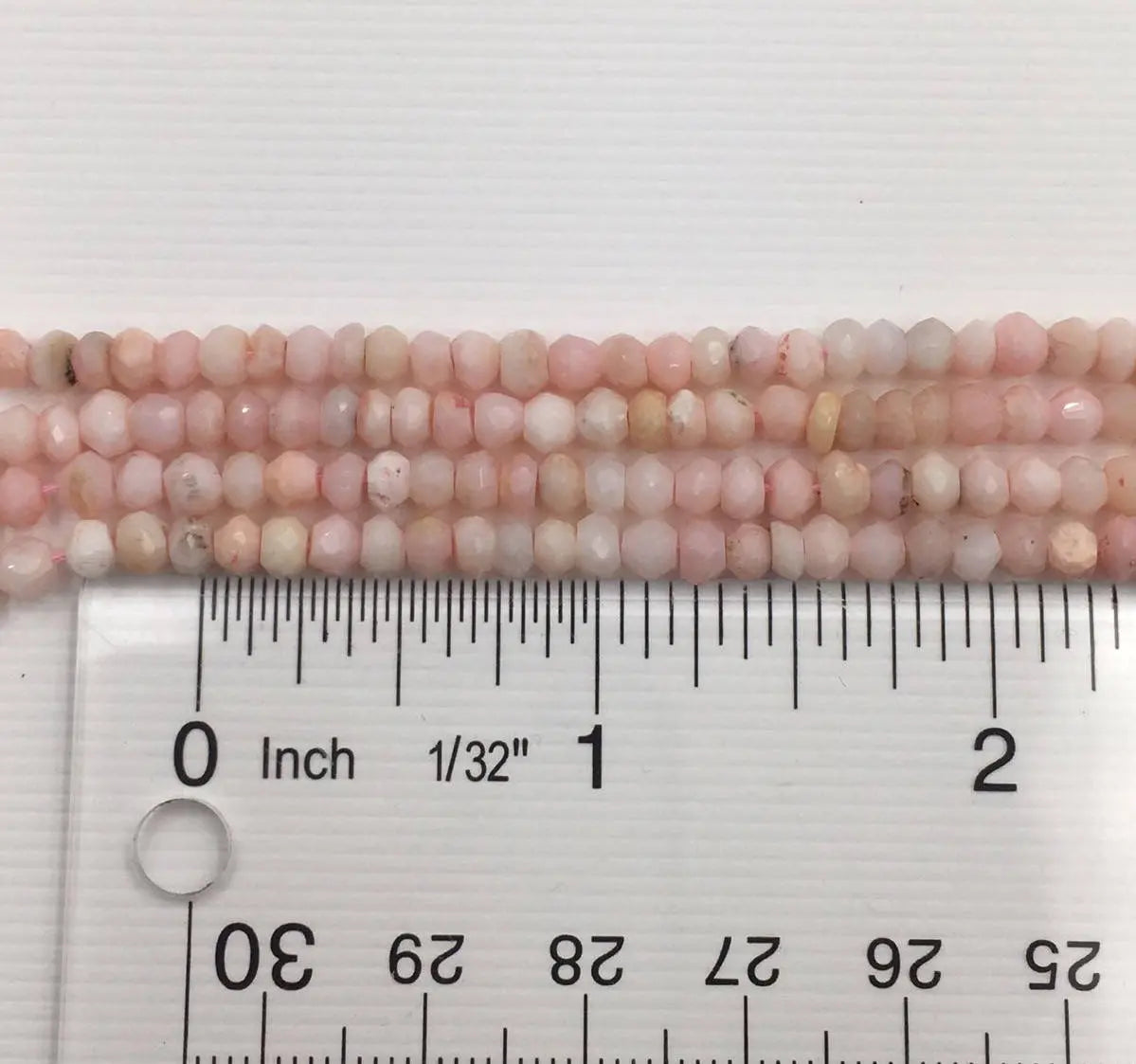 Pink Opal Faceted Rondelle Shape Strand Beads 