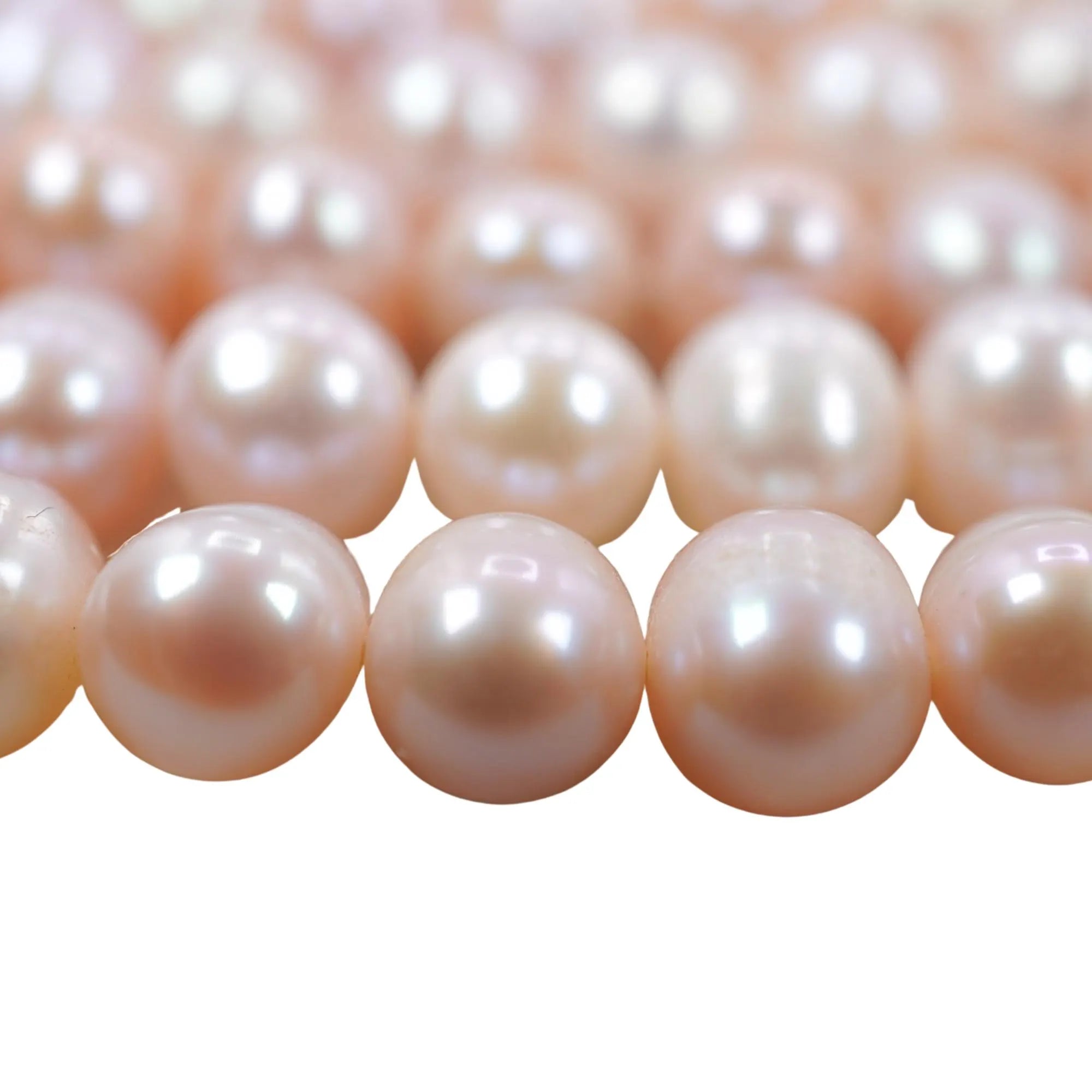 Pink Peach Freshwater Pearl Near Rondelle Strand Beads