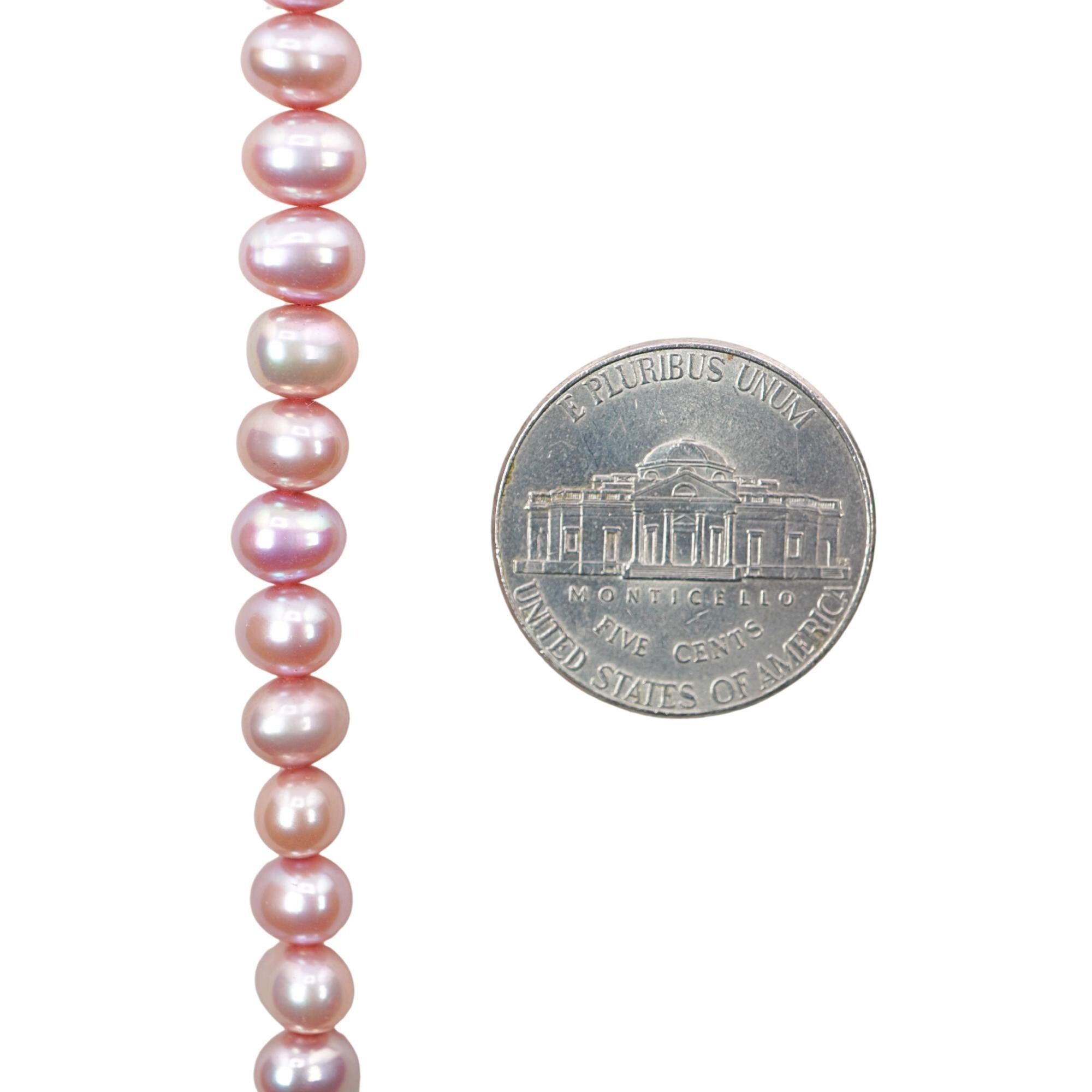 Pink Peach Freshwater Pearls Near Round Shape Strand Beads