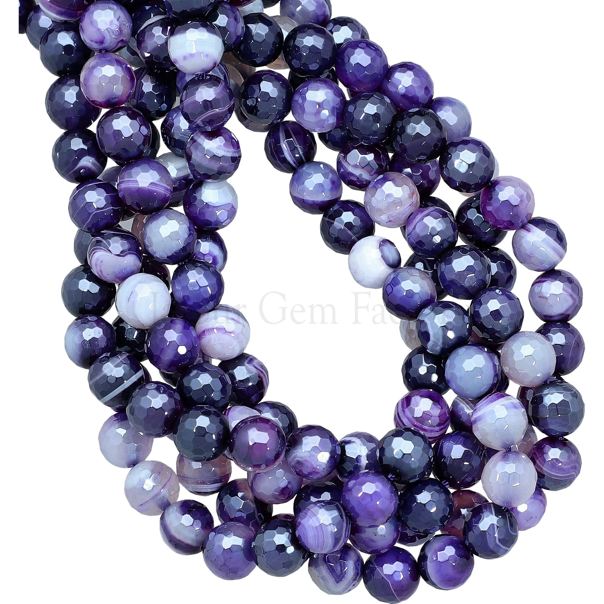 14" Strand Natural Purple Agate Faceted 8 MM Round Beads Purple Mystic Coated Agate Beads Gemstone Beads