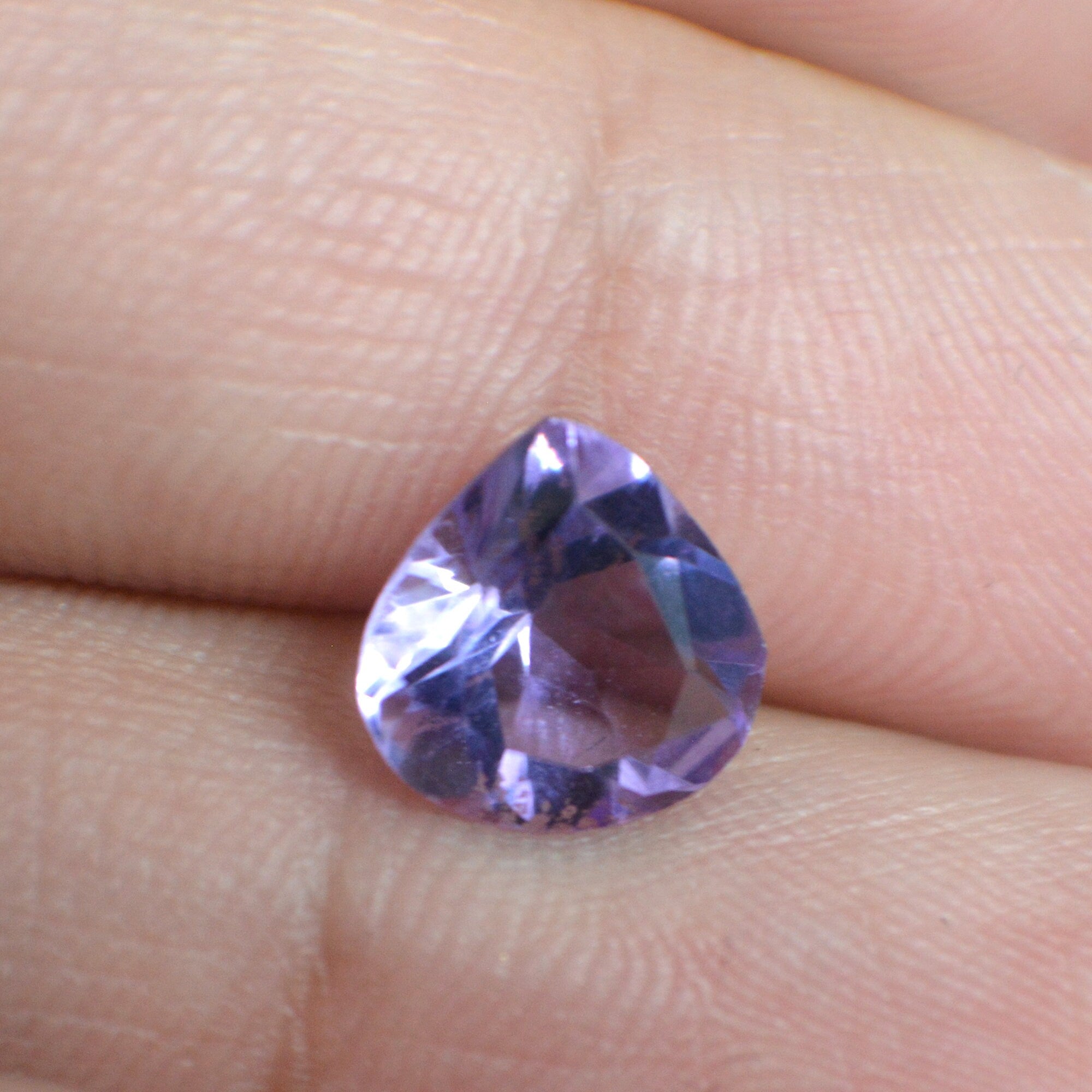 Purple Amethyst Faceted Heart Shape Loose Gemstone 