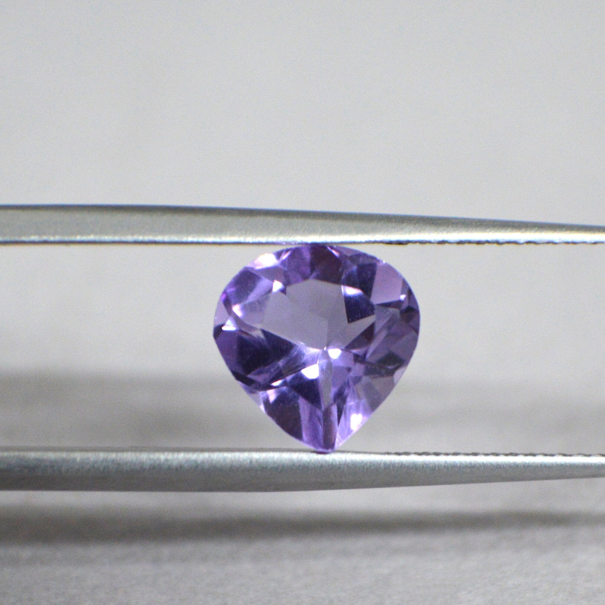 Purple Amethyst Faceted Heart Shape Loose Gemstone 