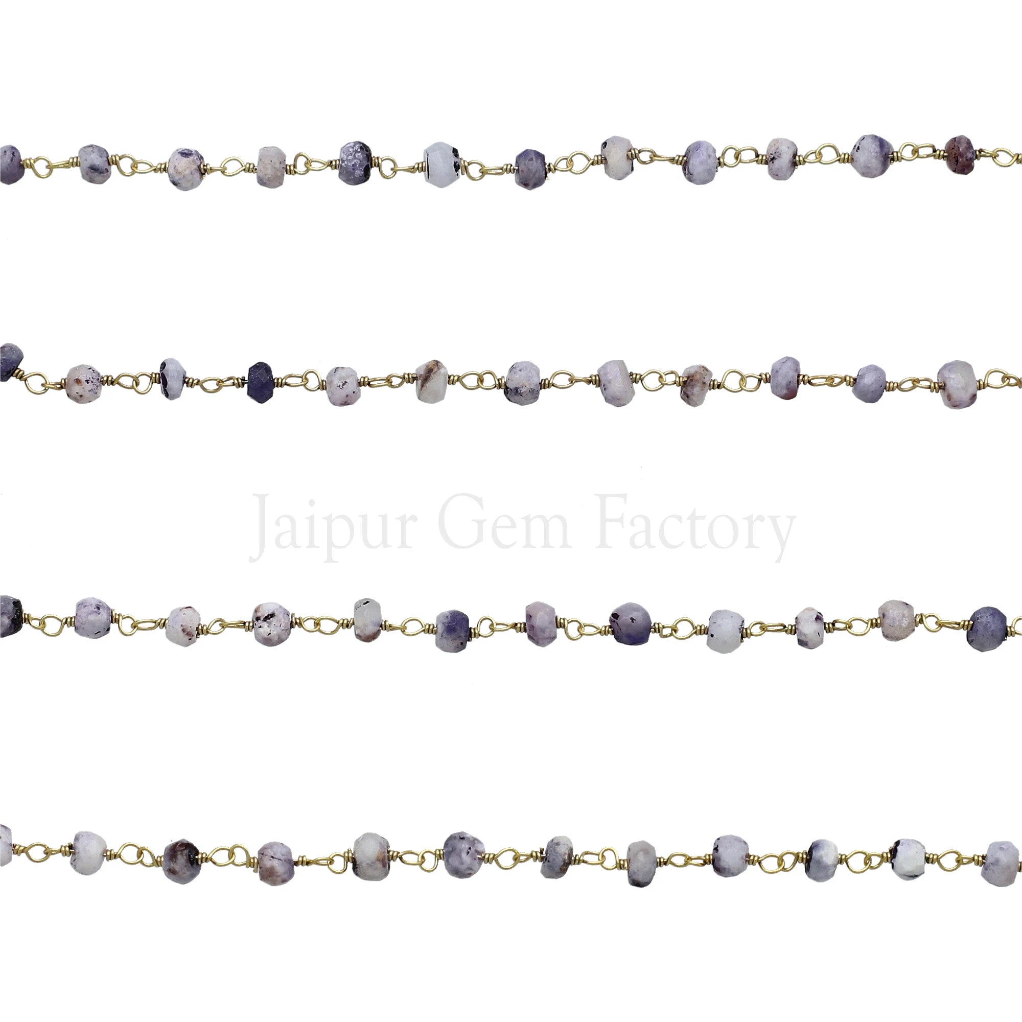 Purple opal rosary beads chain

