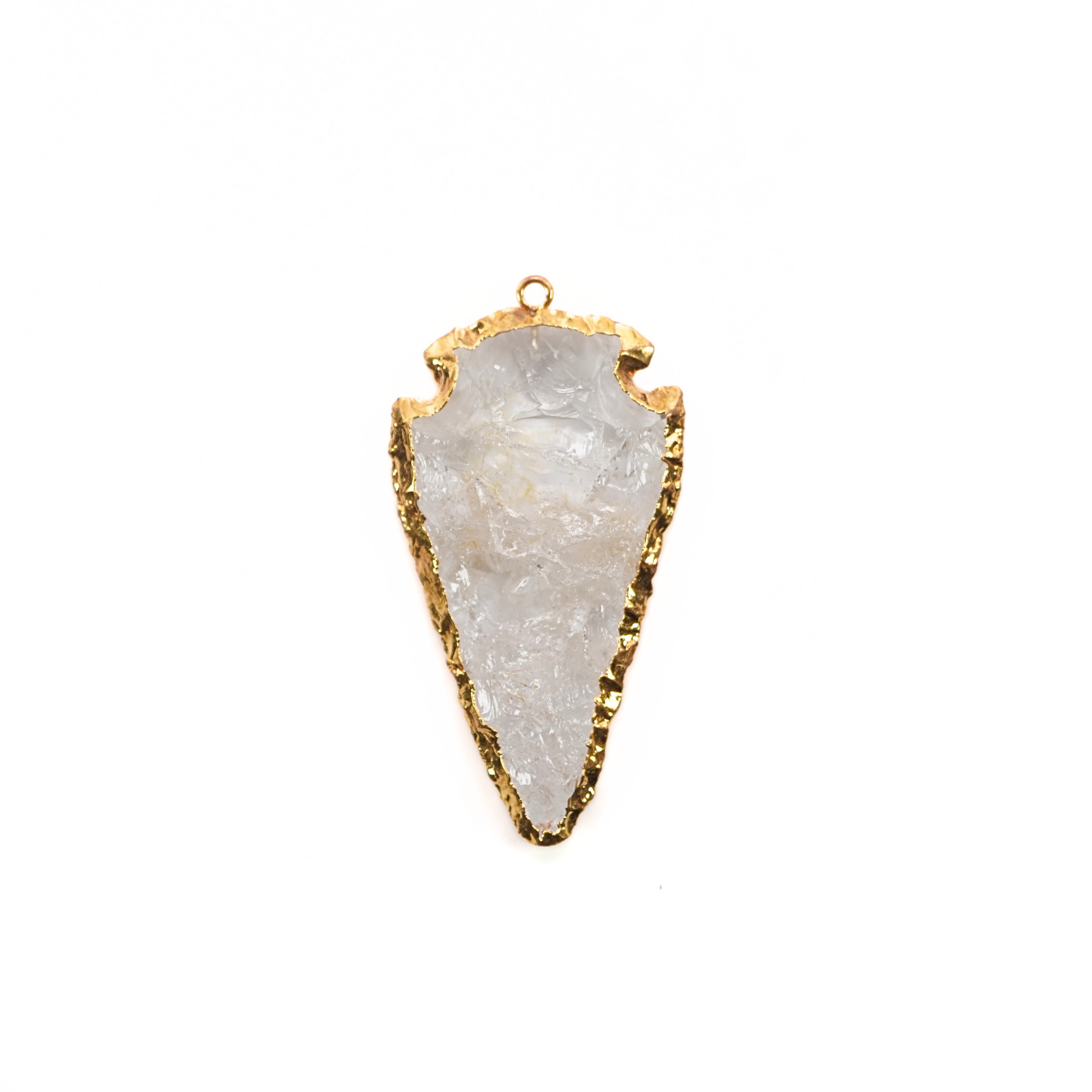 Quartz Gold Arrowhead Pendant

