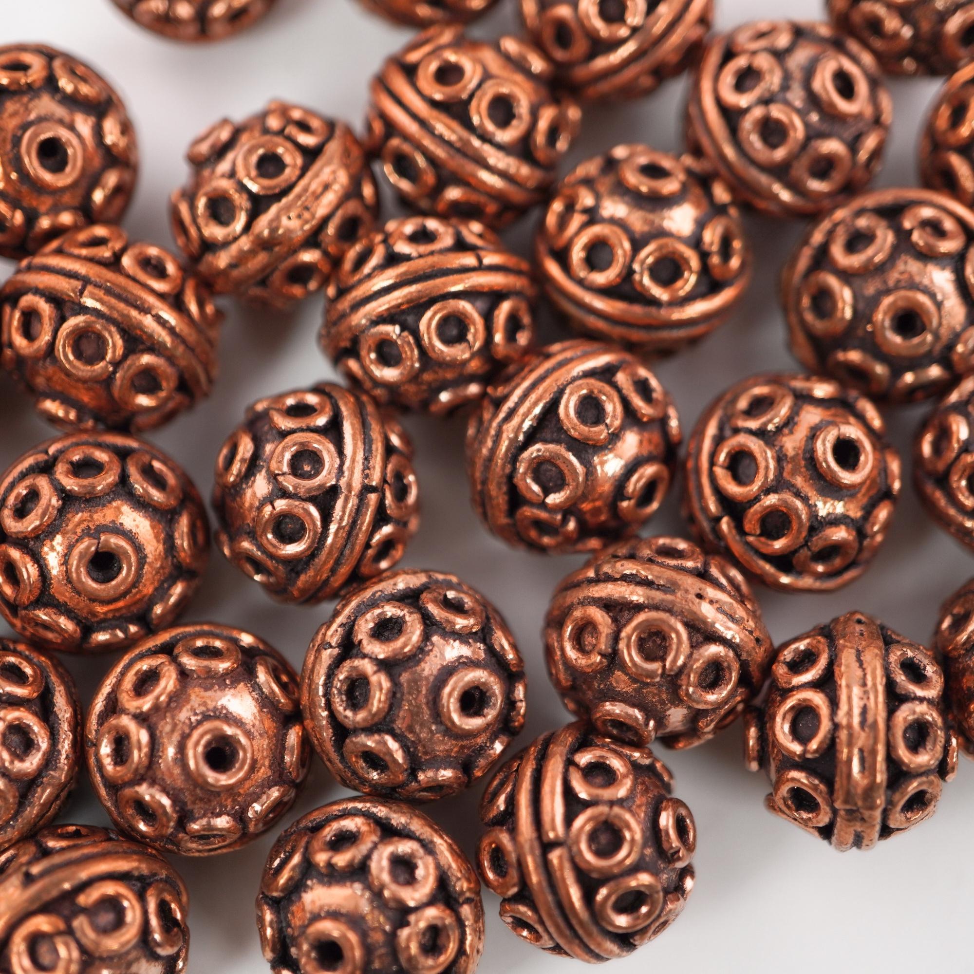 Real Copper Bali Beads for Jewelry Making

