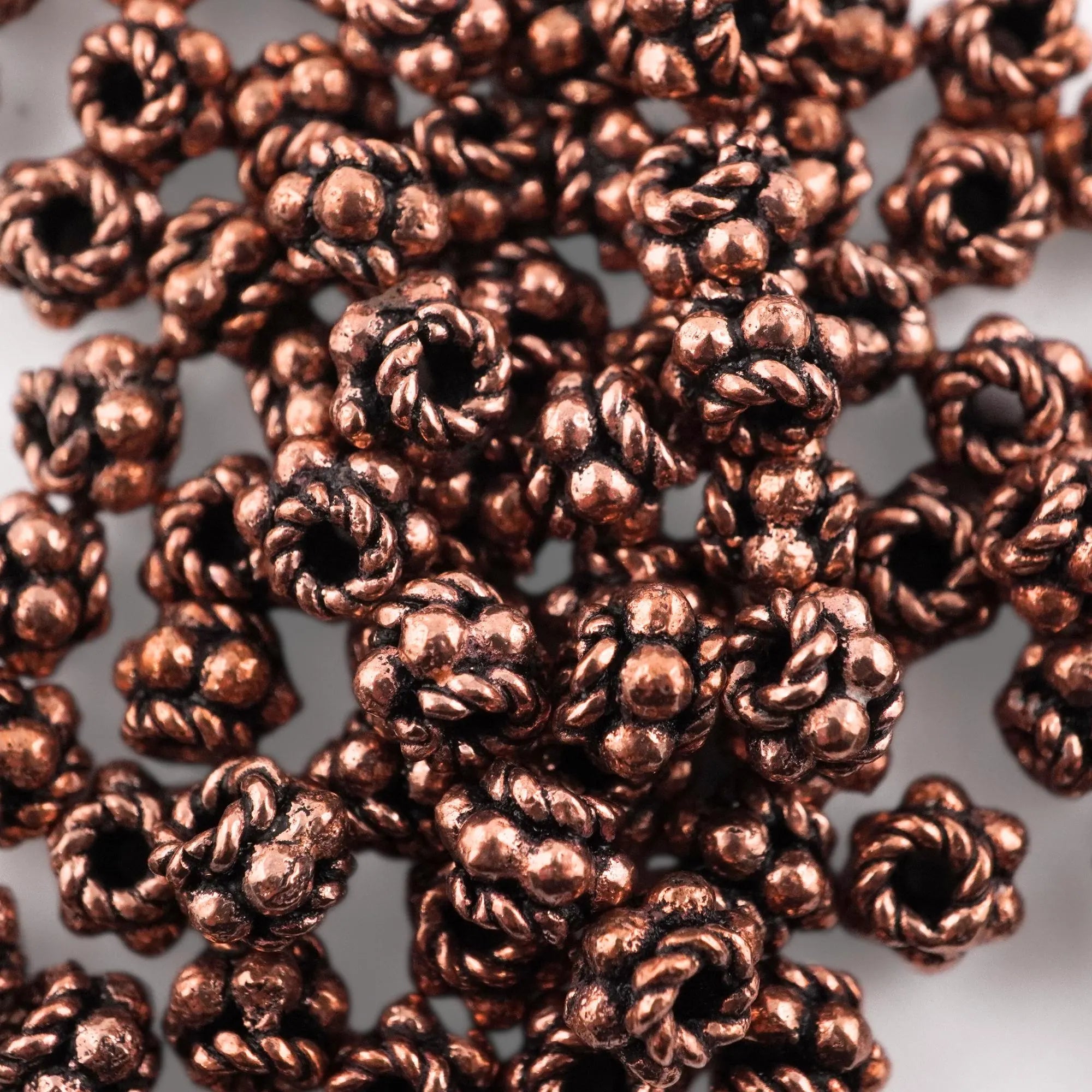 Real copper daisy spacer beads

