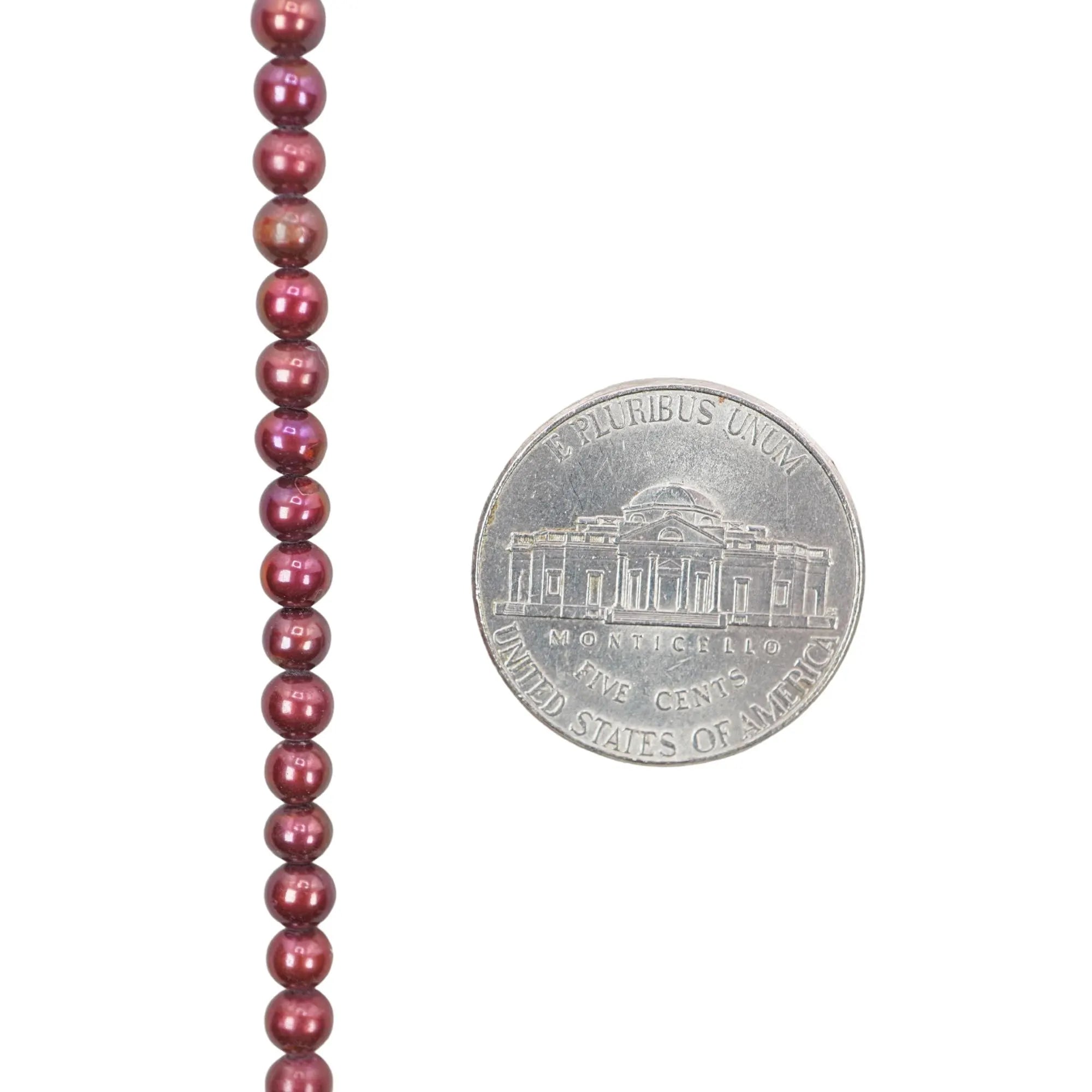 Red Cherry Freshwater Pearl Round Shape Beads Strand 
