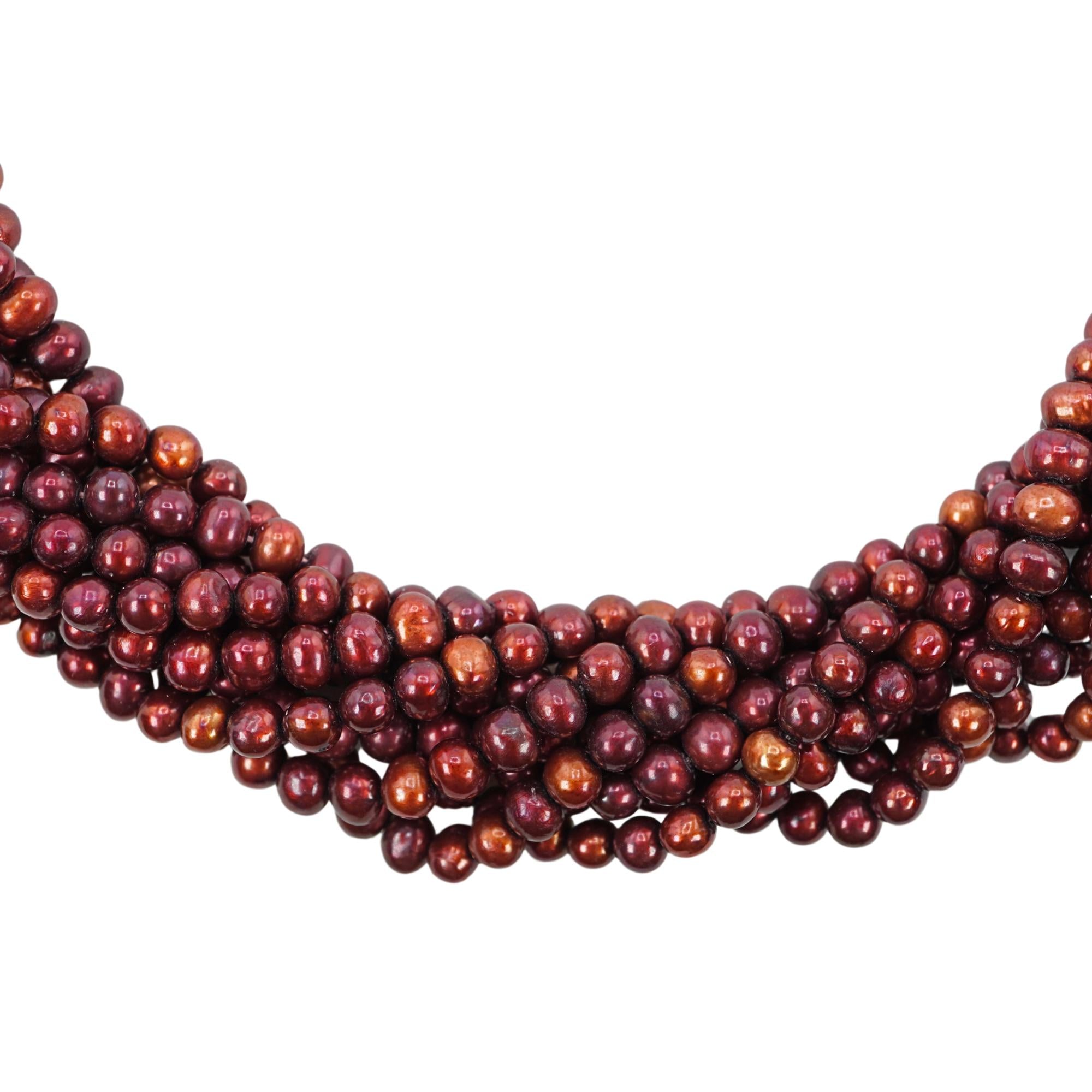 Red Cherry Freshwater Pearls Round Shape Strand Beads