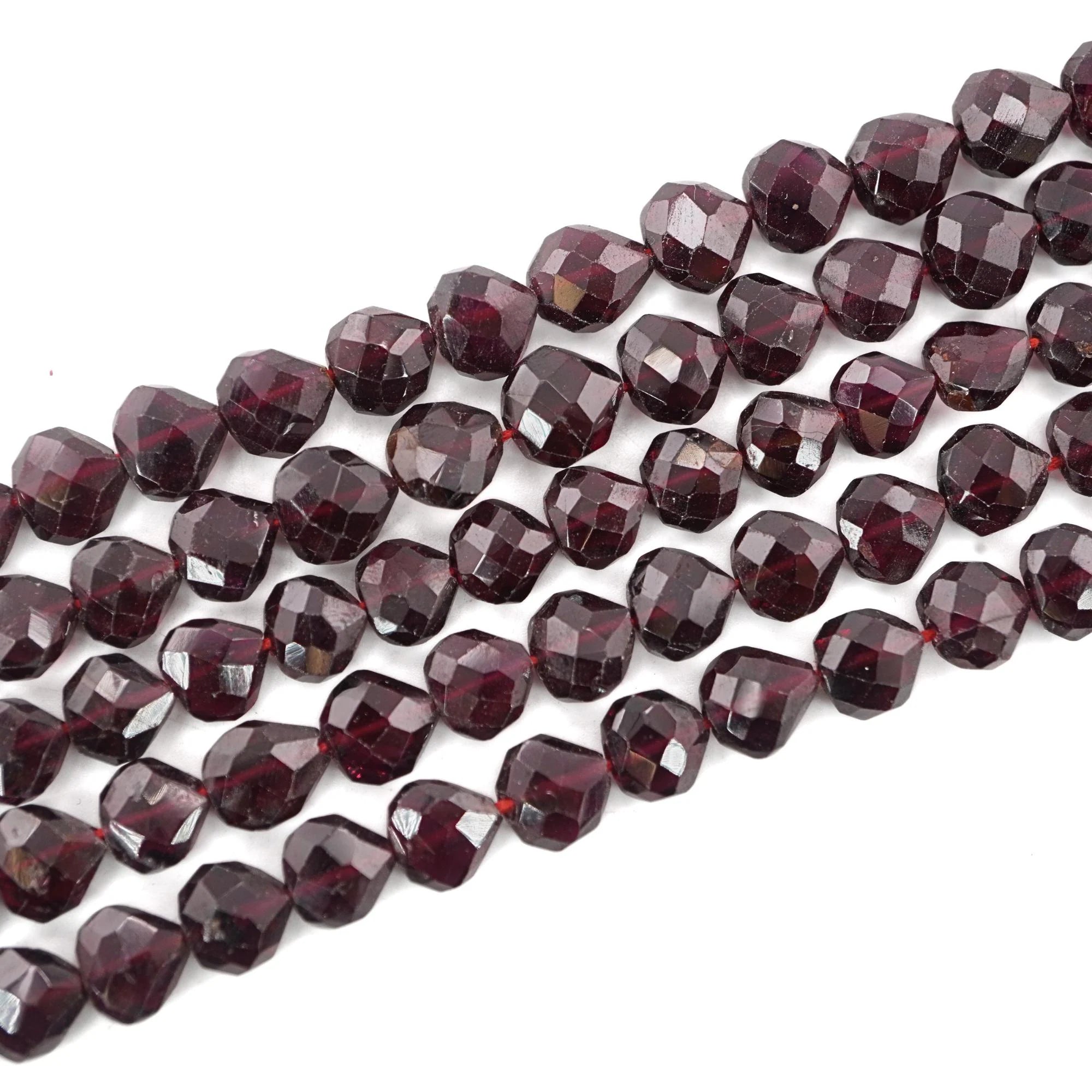 Red Garnet Faceted Heart Shape Gemstone Strand Beads