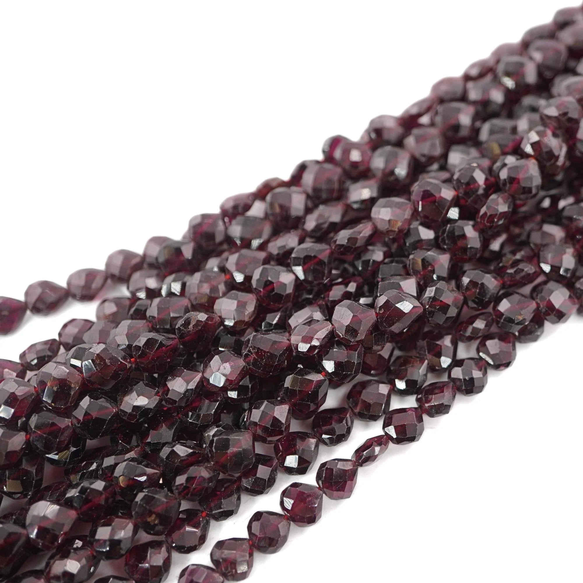 Red Garnet Faceted Heart Shape Gemstone Strand Beads