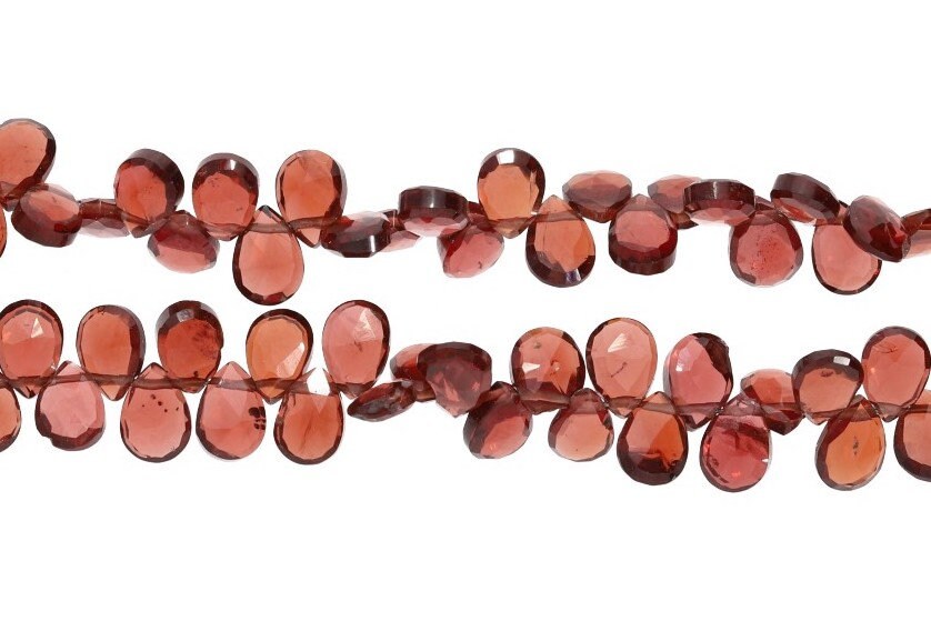 Red Garnet Faceted Pear Shape Gemstone Strand Beads