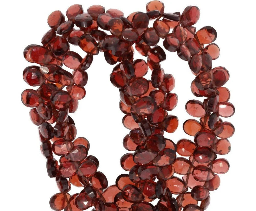 Red Garnet Faceted Pear Shape Gemstone Strand Beads