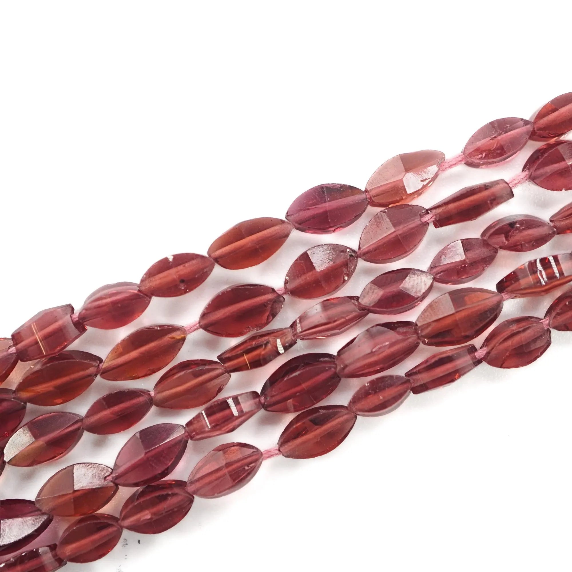 Red Garnet Faceted Oval Shape Gemstone Strand Beads