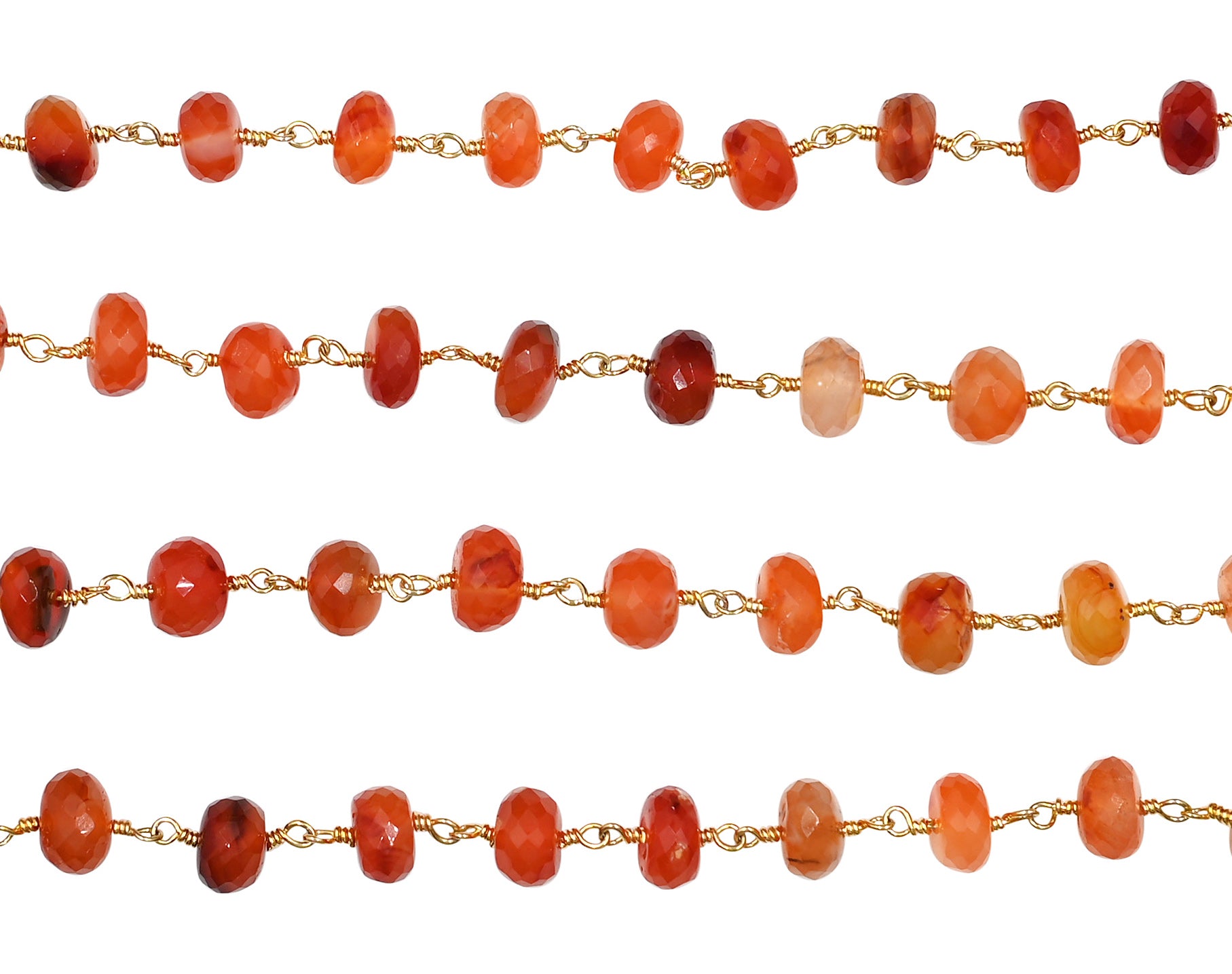 Red Onyx Stone Chain for Jewelry Making
