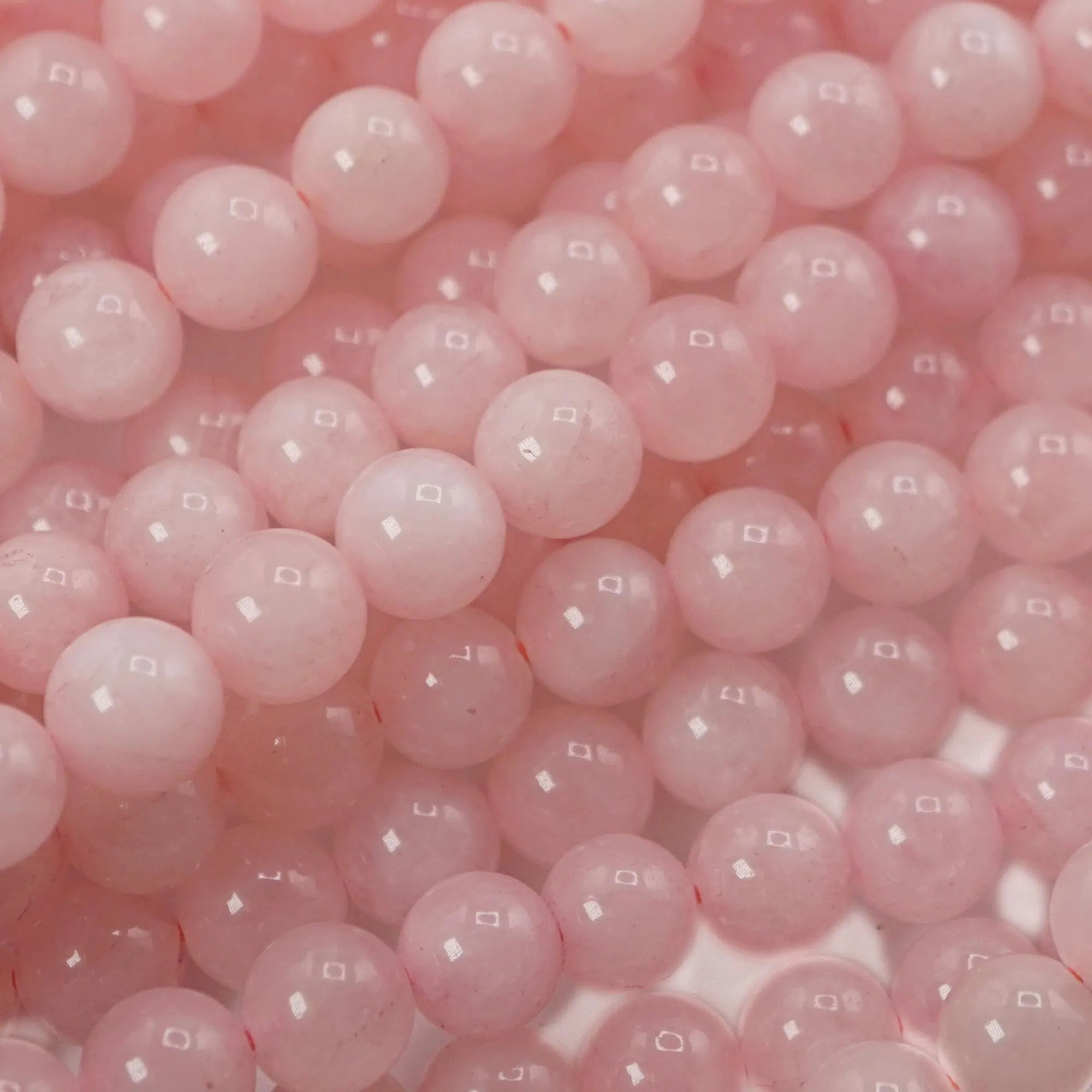 Rose Quartz Smooth Round Shape Gemstone Strand Beads 