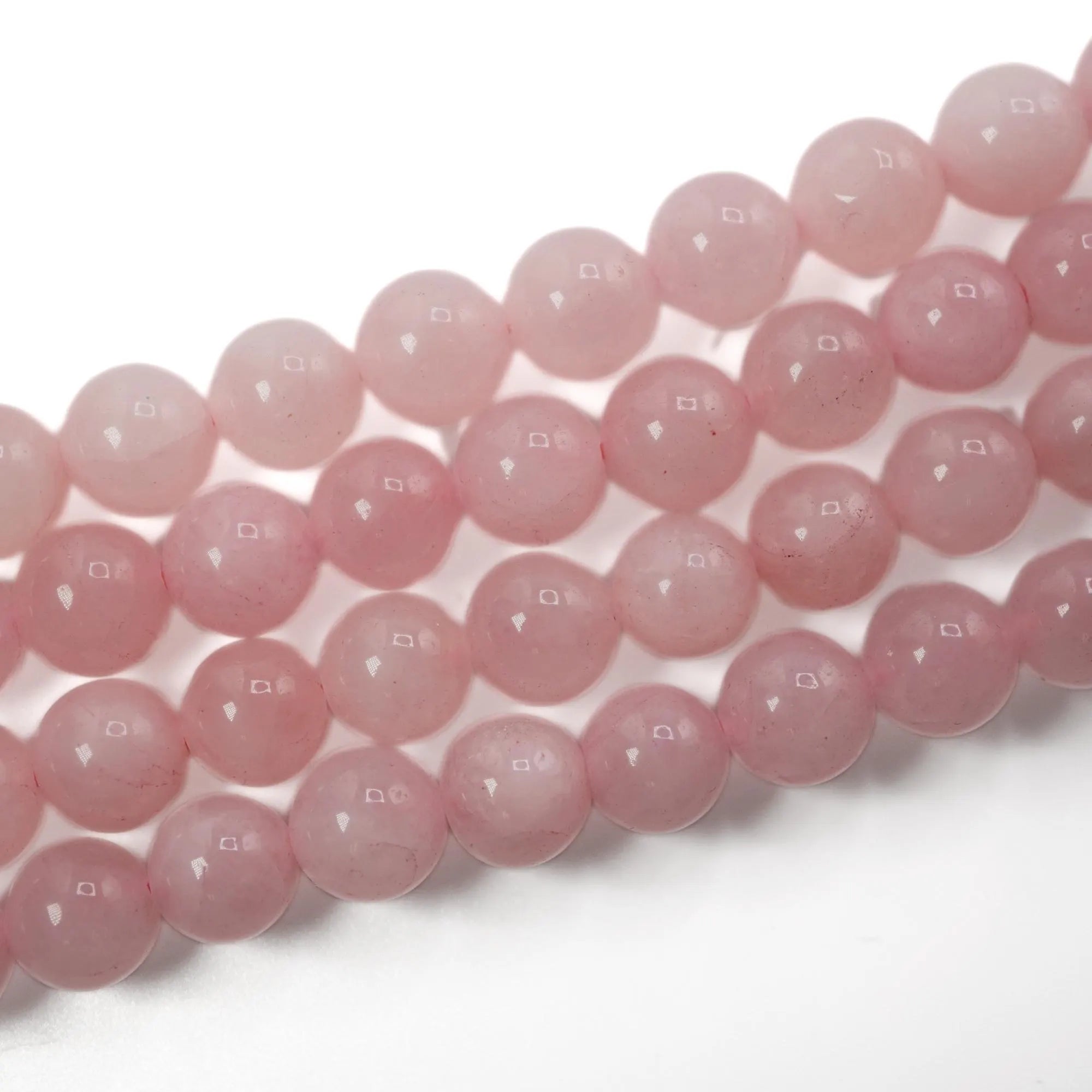 Rose Quartz Smooth Round Shape Gemstone Strand Beads 